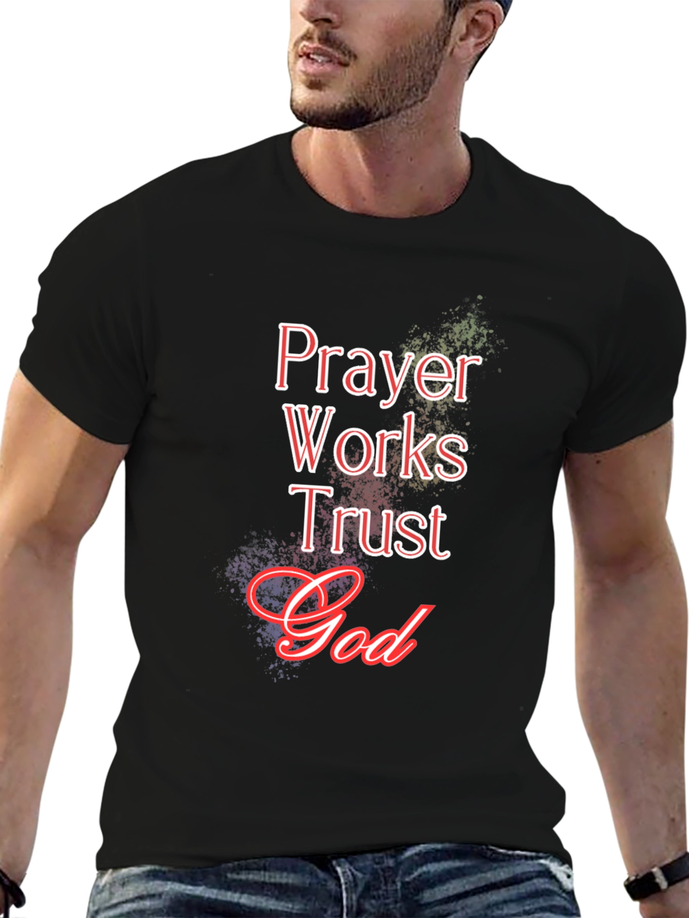 Prayer Works Trust God Black T-Shirt