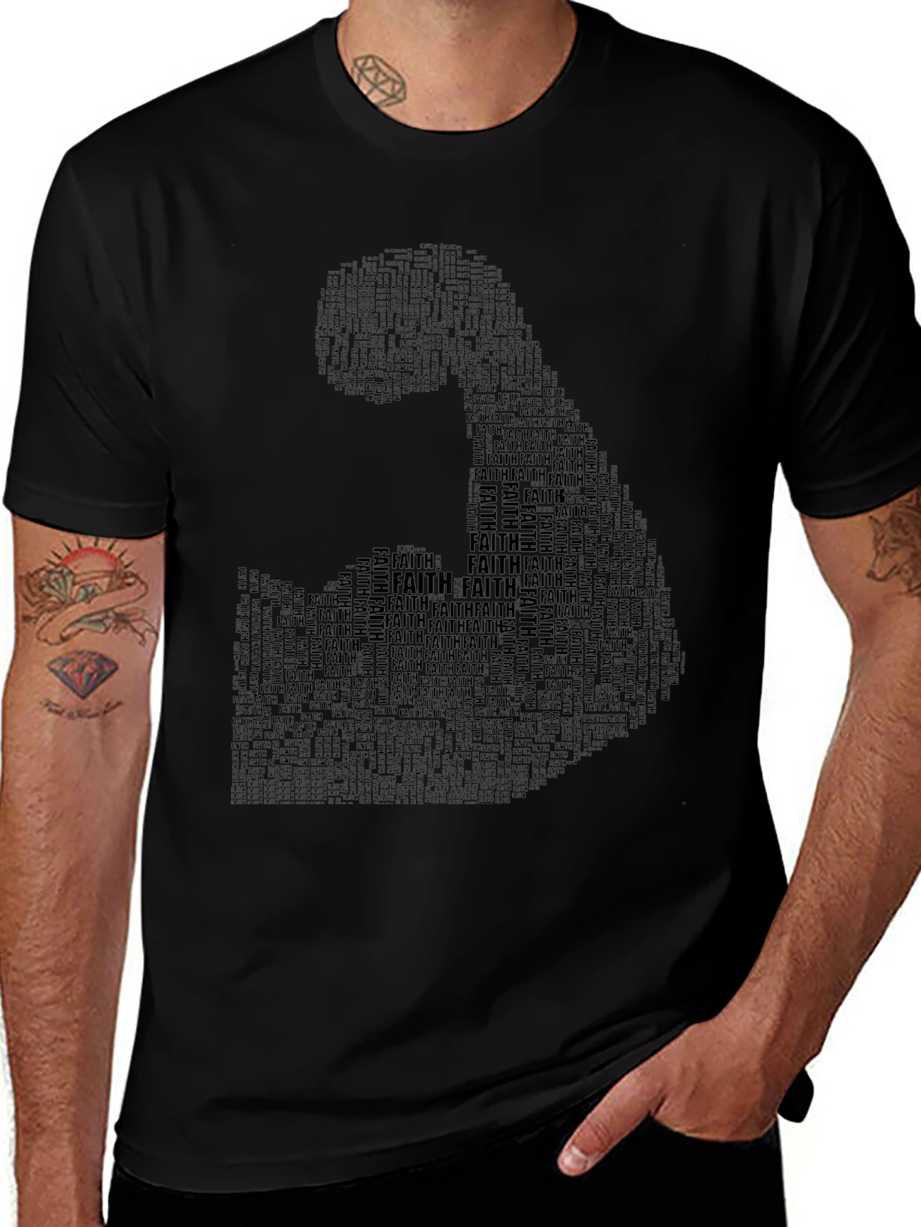 Faith Flex Black Graphic Tee - Mens