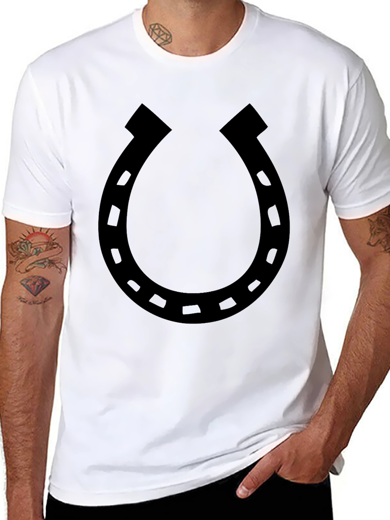 Lucky Horseshoe Graphic Tee - Classic Black T-Shirt