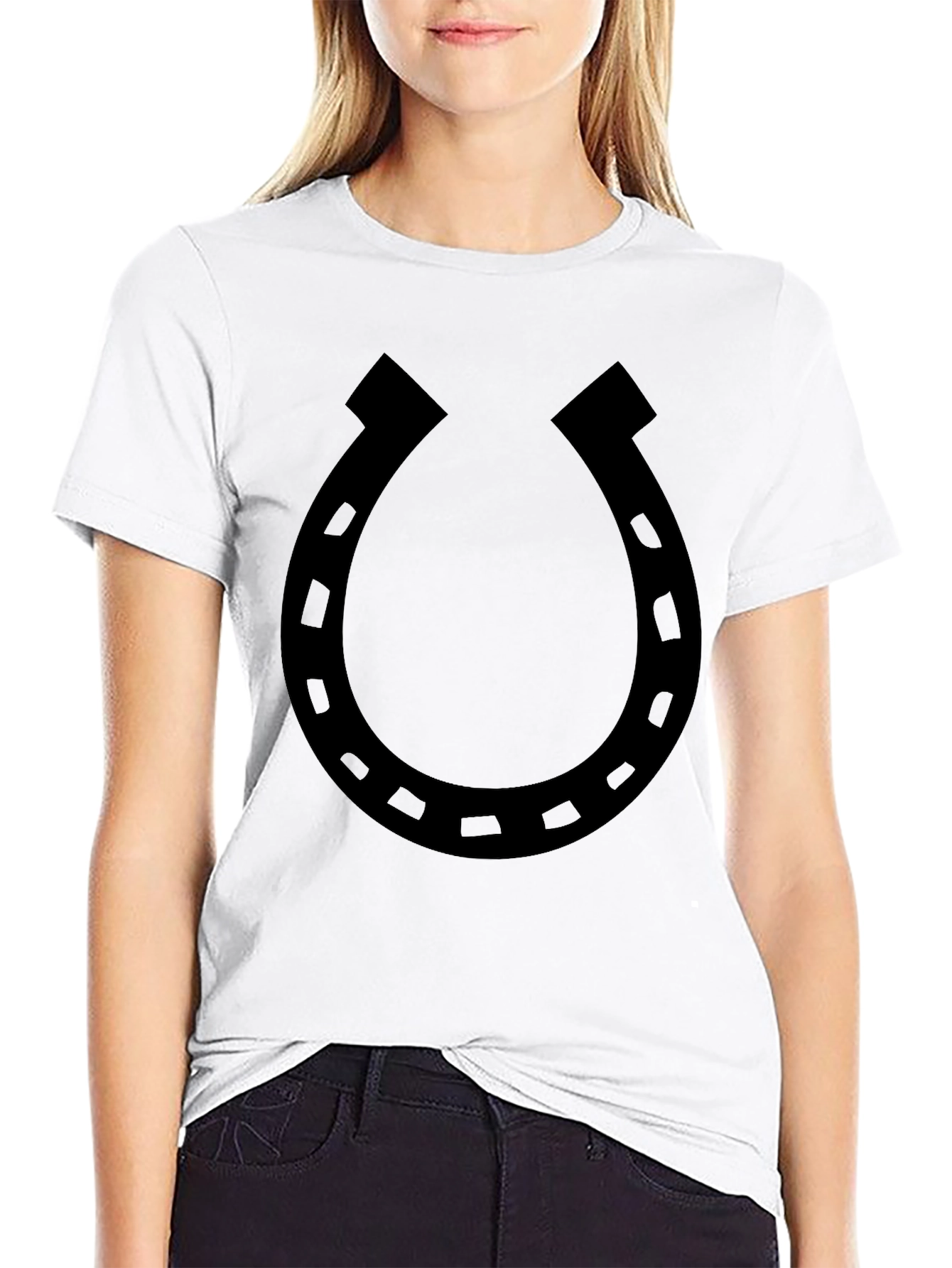 Lucky Horseshoe Graphic Tee - Classic Black T-Shirt