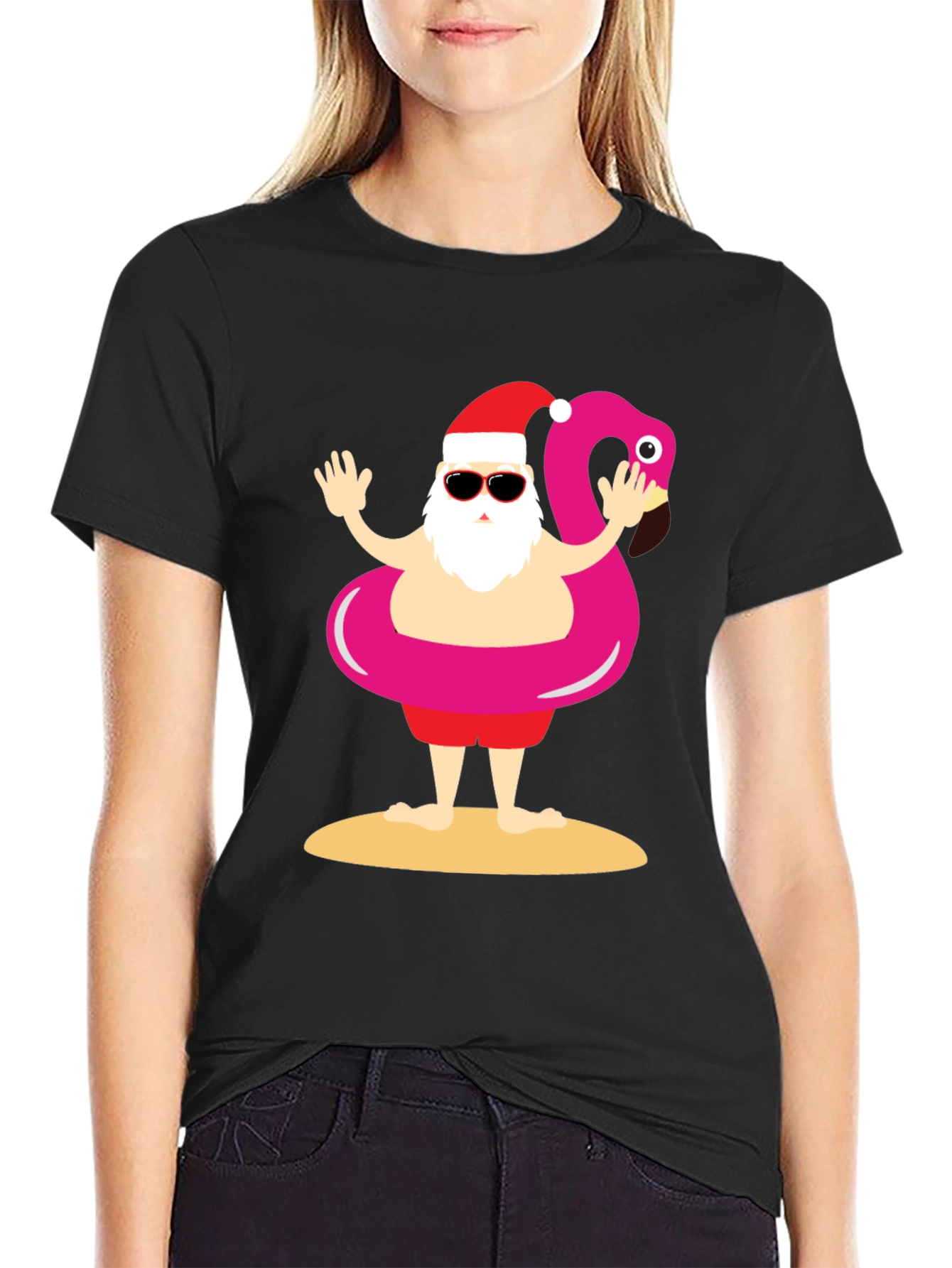 Santa Summer Vacation T-Shirt Funny Christmas Holiday Tee