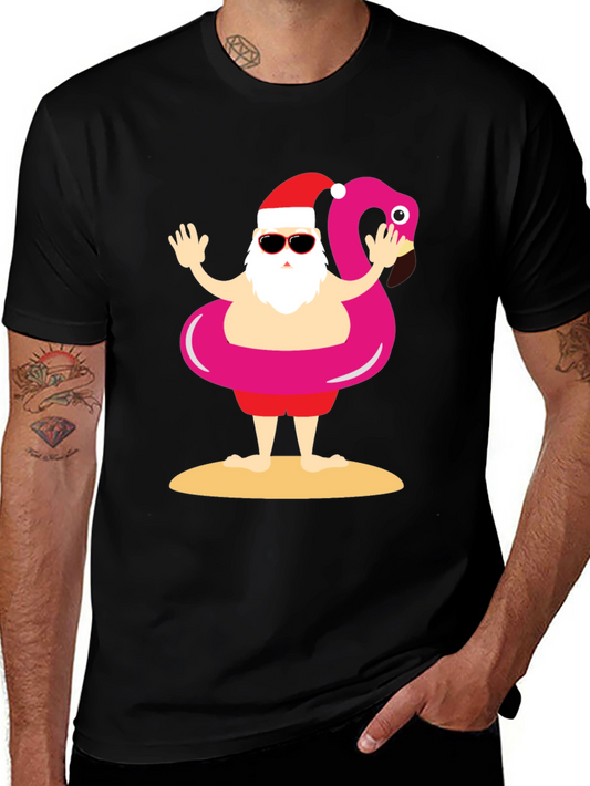 Santa Summer Vacation T-Shirt Funny Christmas Holiday Tee