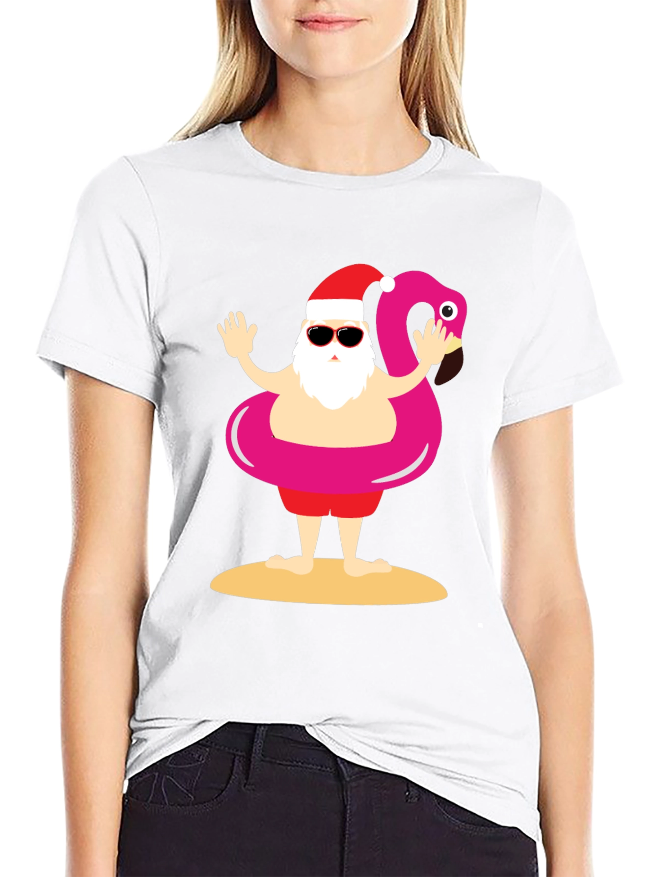 Santa Summer Vacation T-Shirt Funny Christmas Holiday Tee