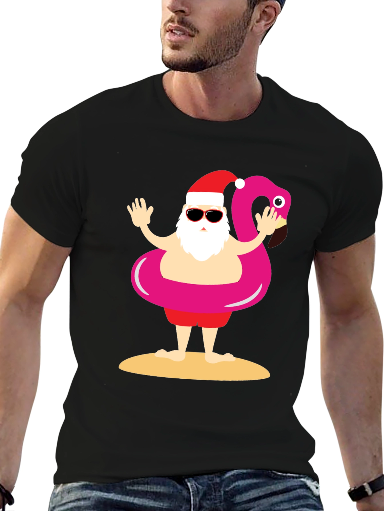 Santa Summer Vacation T-Shirt Funny Christmas Holiday Tee