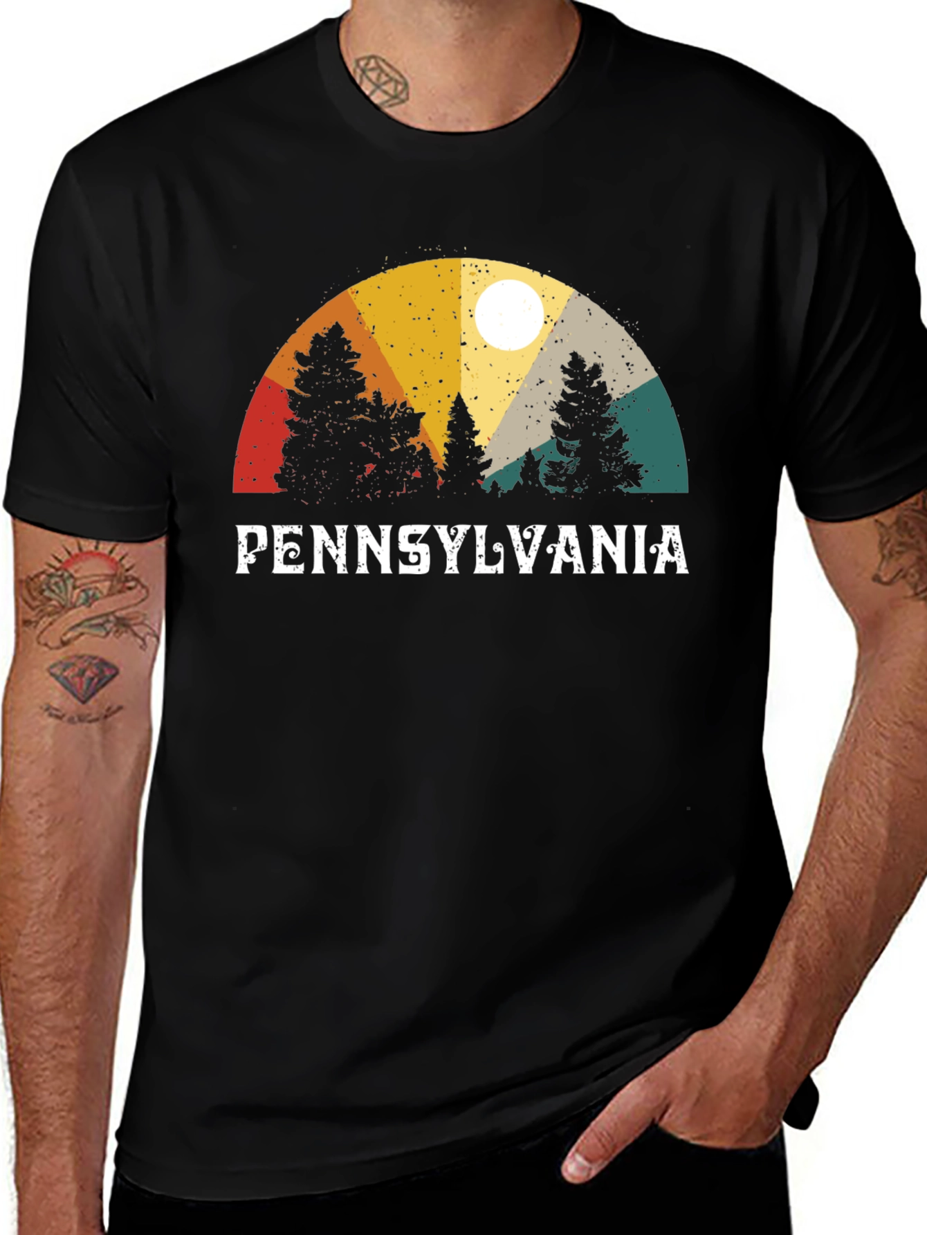 Pennsylvania Landscape Graphic Tee - Retro Style
