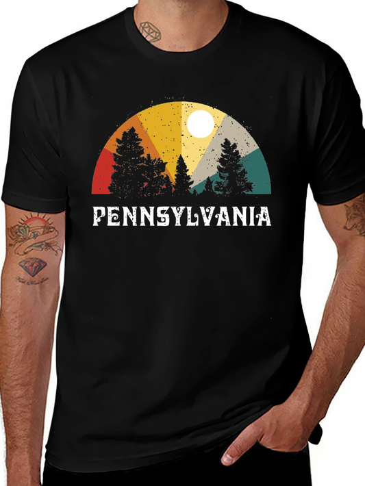 Pennsylvania Landscape Graphic Tee - Retro Style