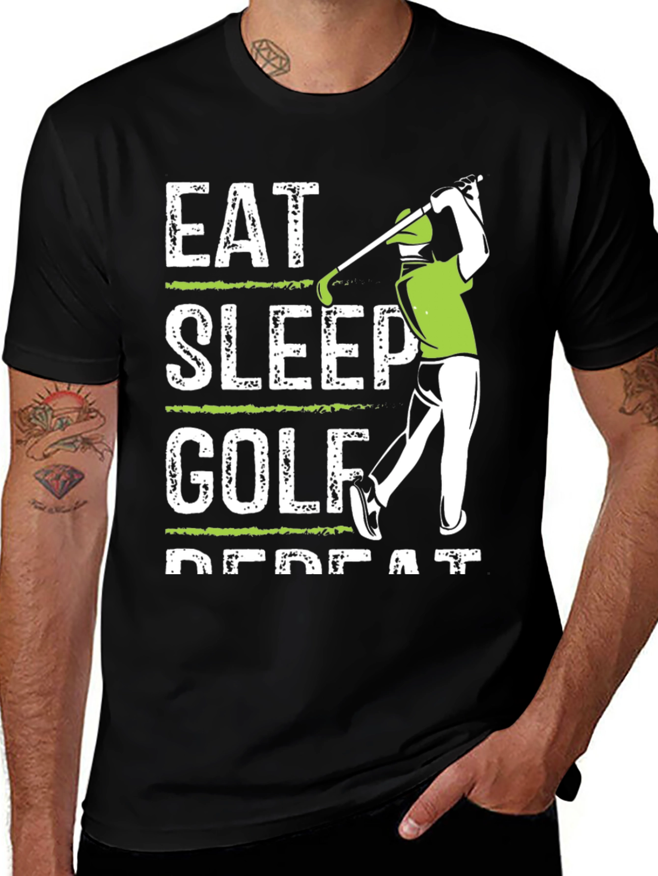 Eat Sleep Golf Repeat Graphic Tee