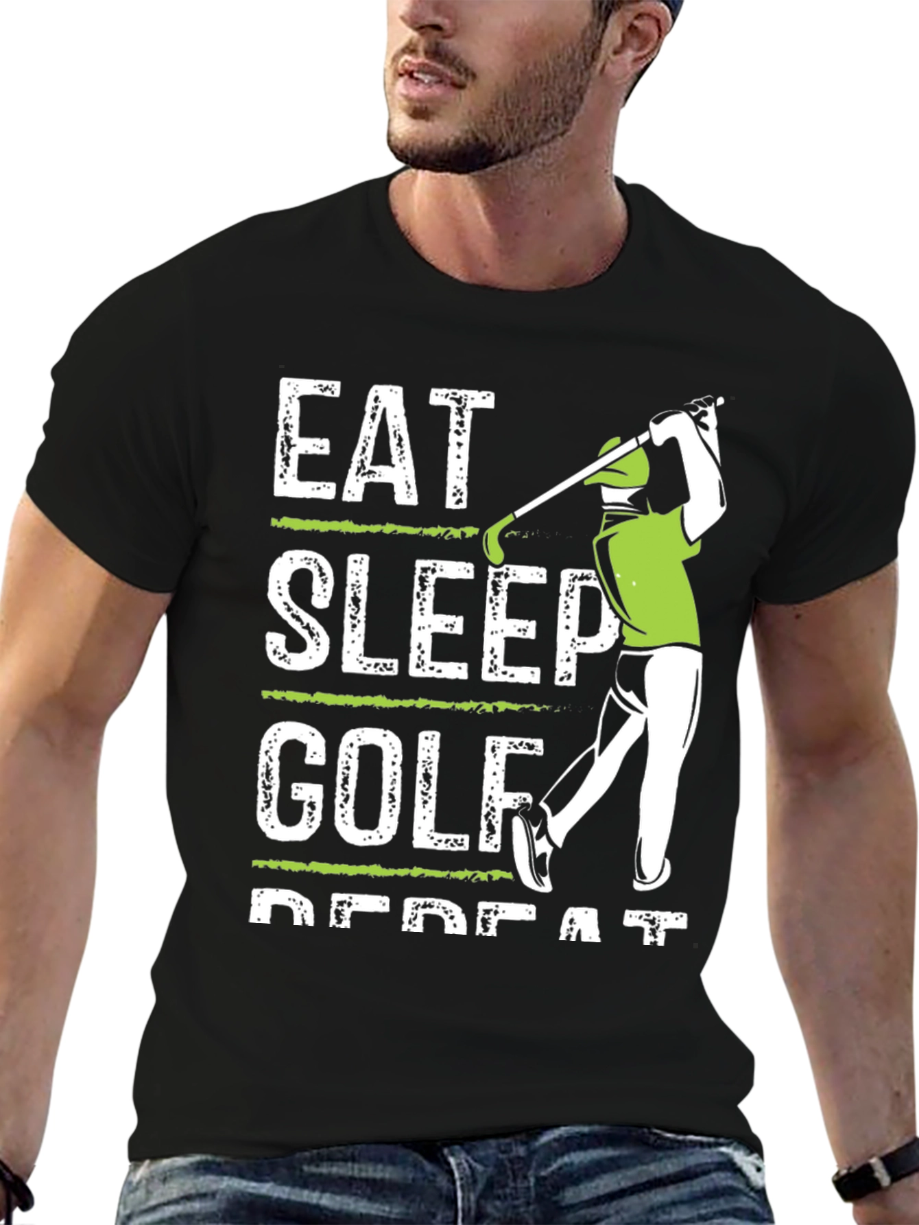 Eat Sleep Golf Repeat Graphic Tee