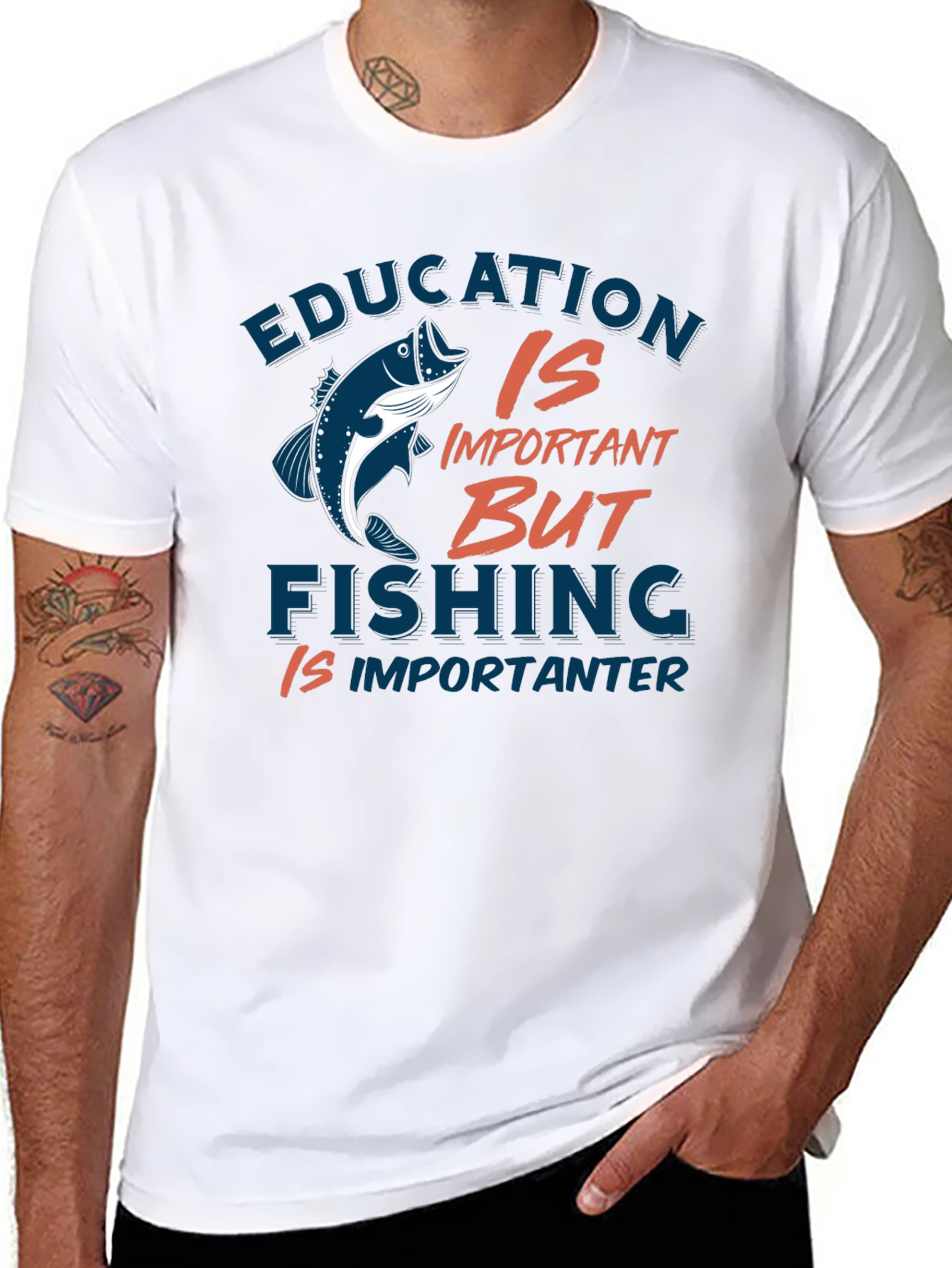 Education vs Fishing Graphic Tee