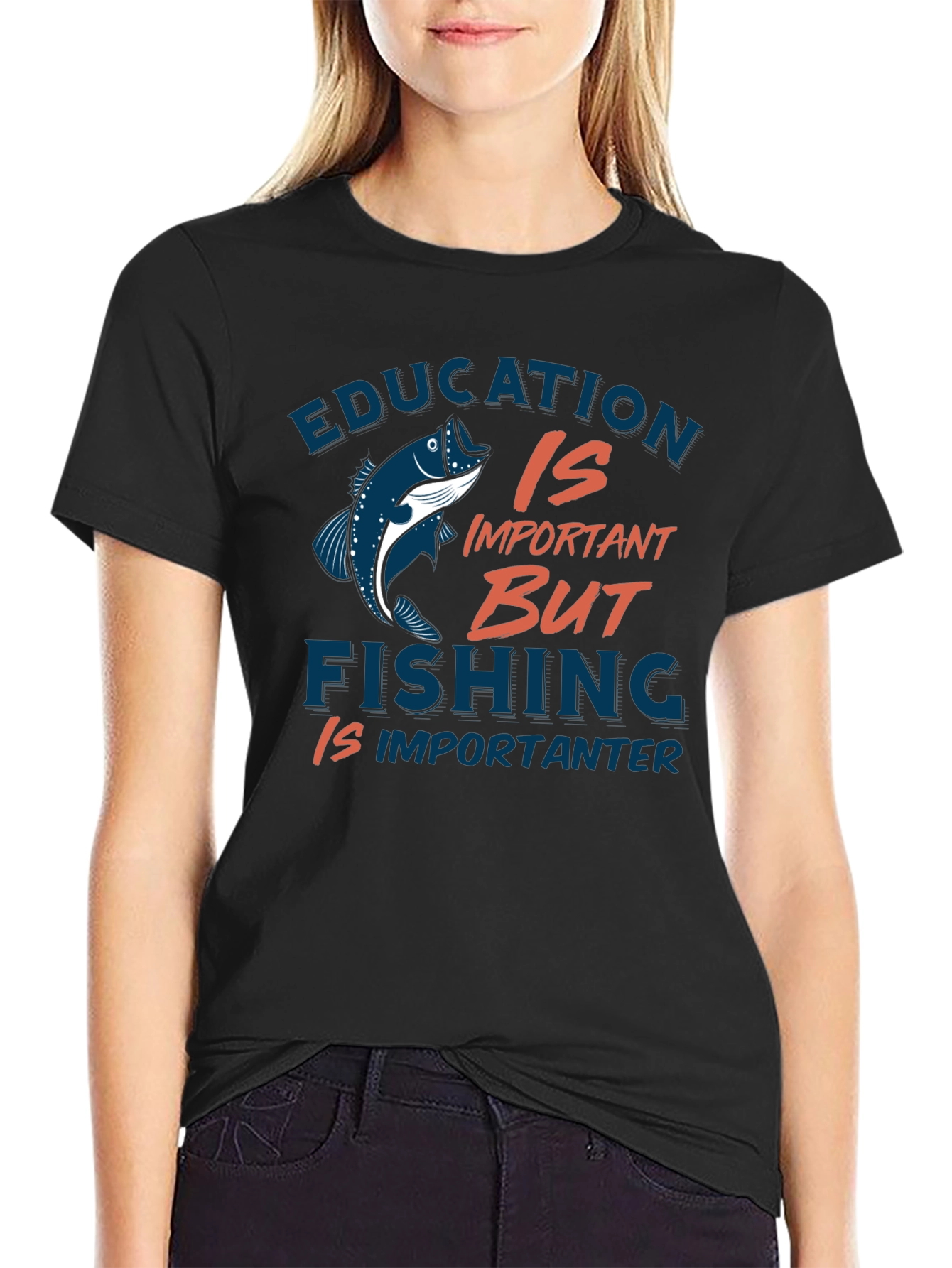 Education vs Fishing Graphic Tee