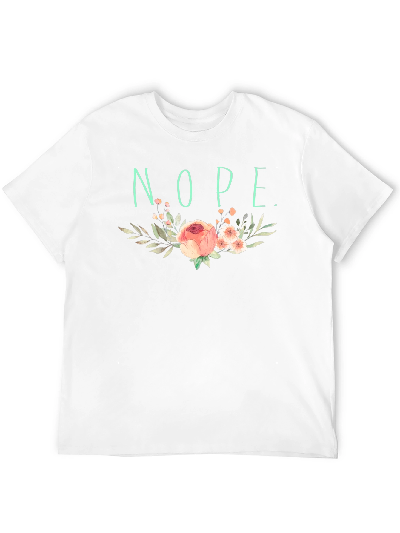 Floral Nope Graphic Tee - Soft Black Cotton