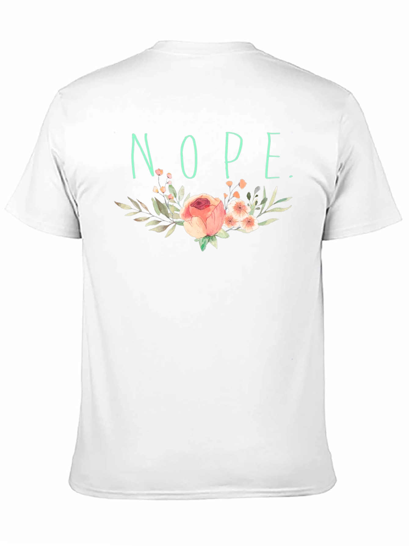 Floral Nope Graphic Tee - Soft Black Cotton