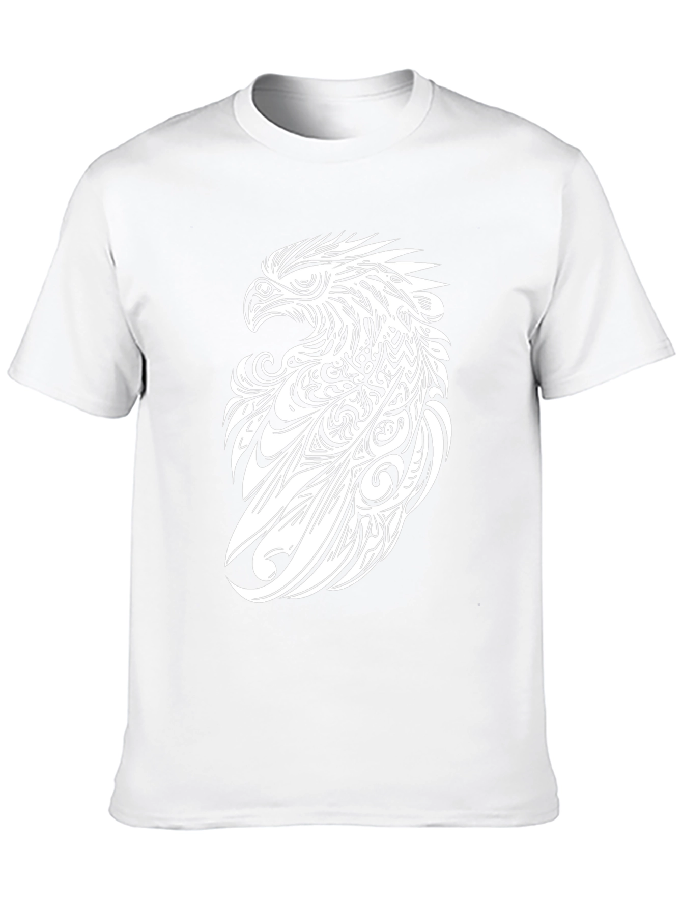 Tribal Eagle Graphic Tee - Black Cotton T-Shirt