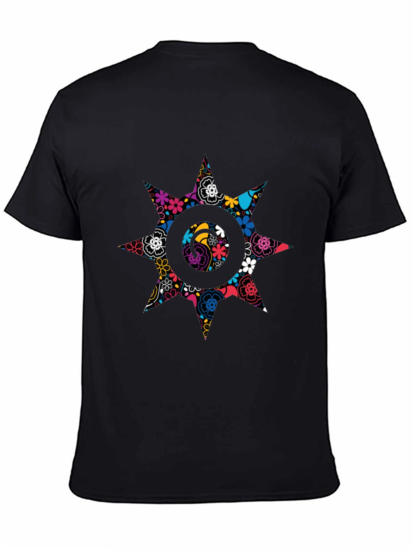 Floral Starburst Black T-Shirt