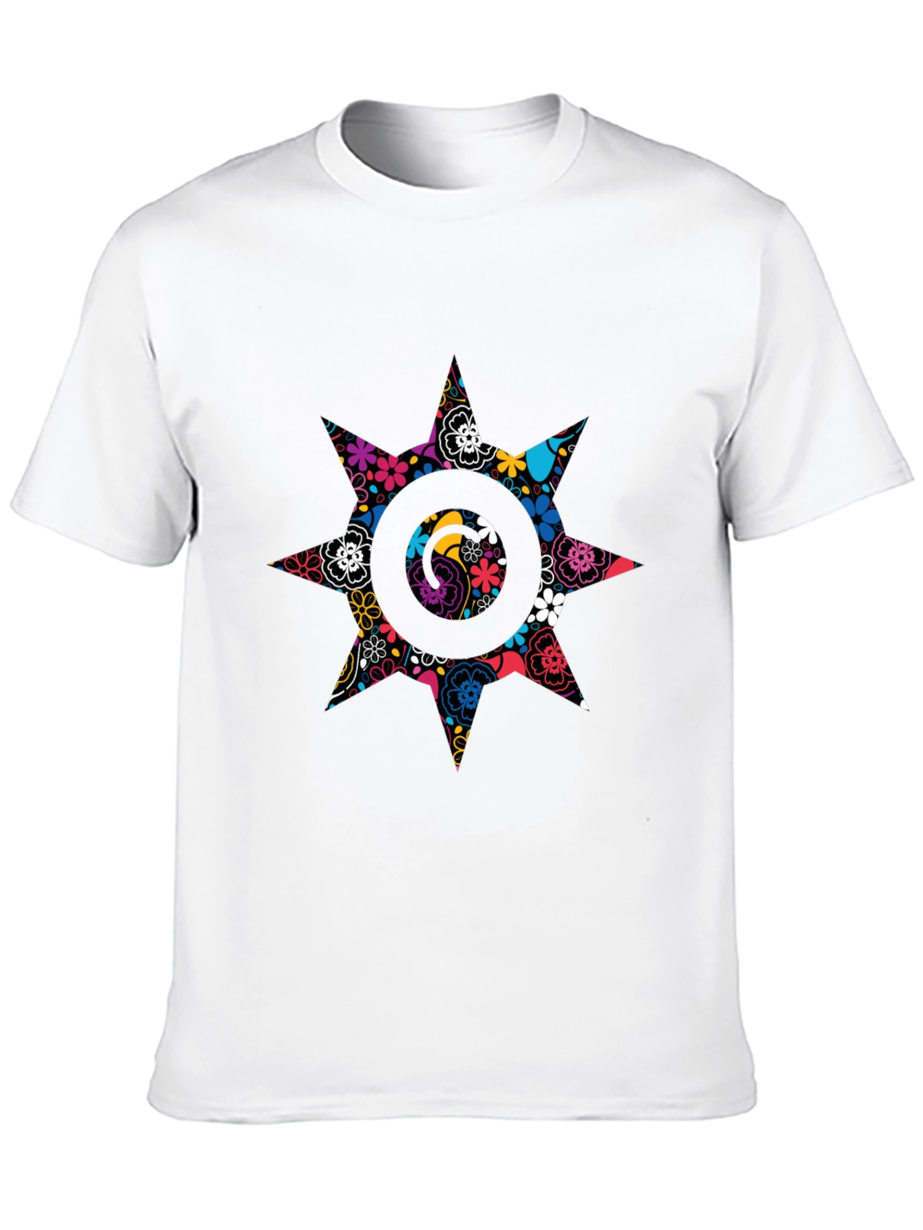Floral Starburst Black T-Shirt