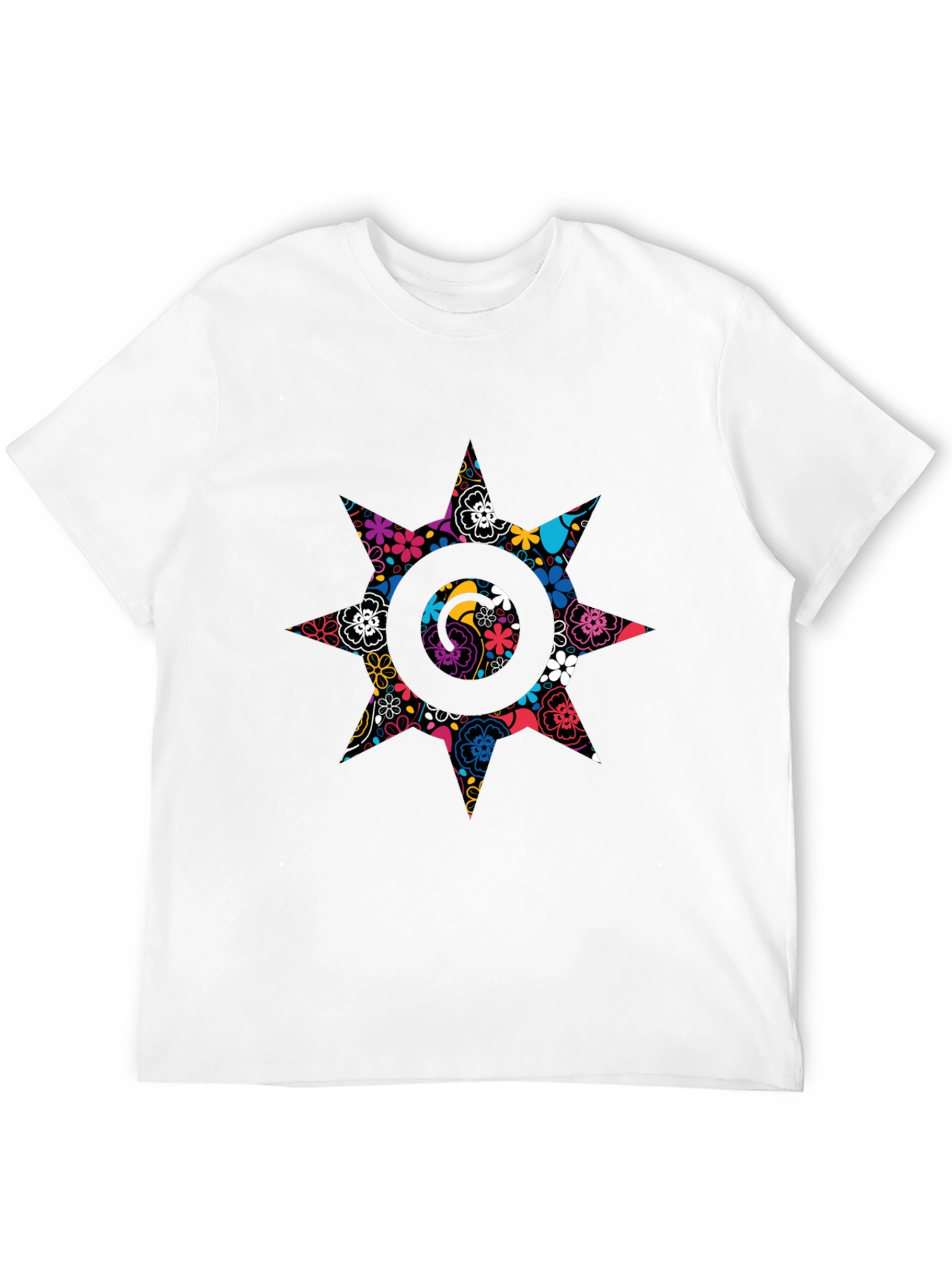 Floral Starburst Black T-Shirt