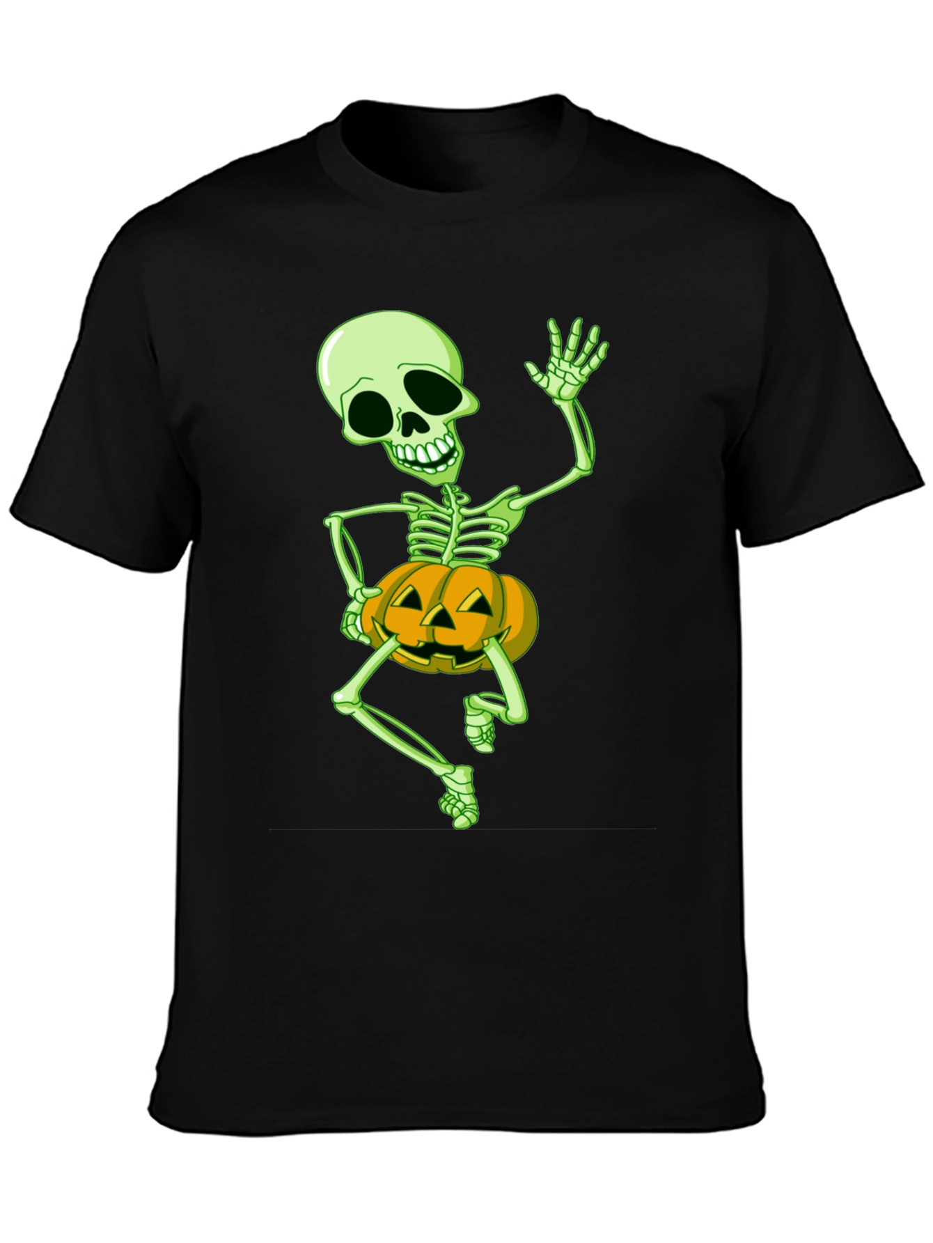Halloween Skeleton Pumpkin Graphic Tee