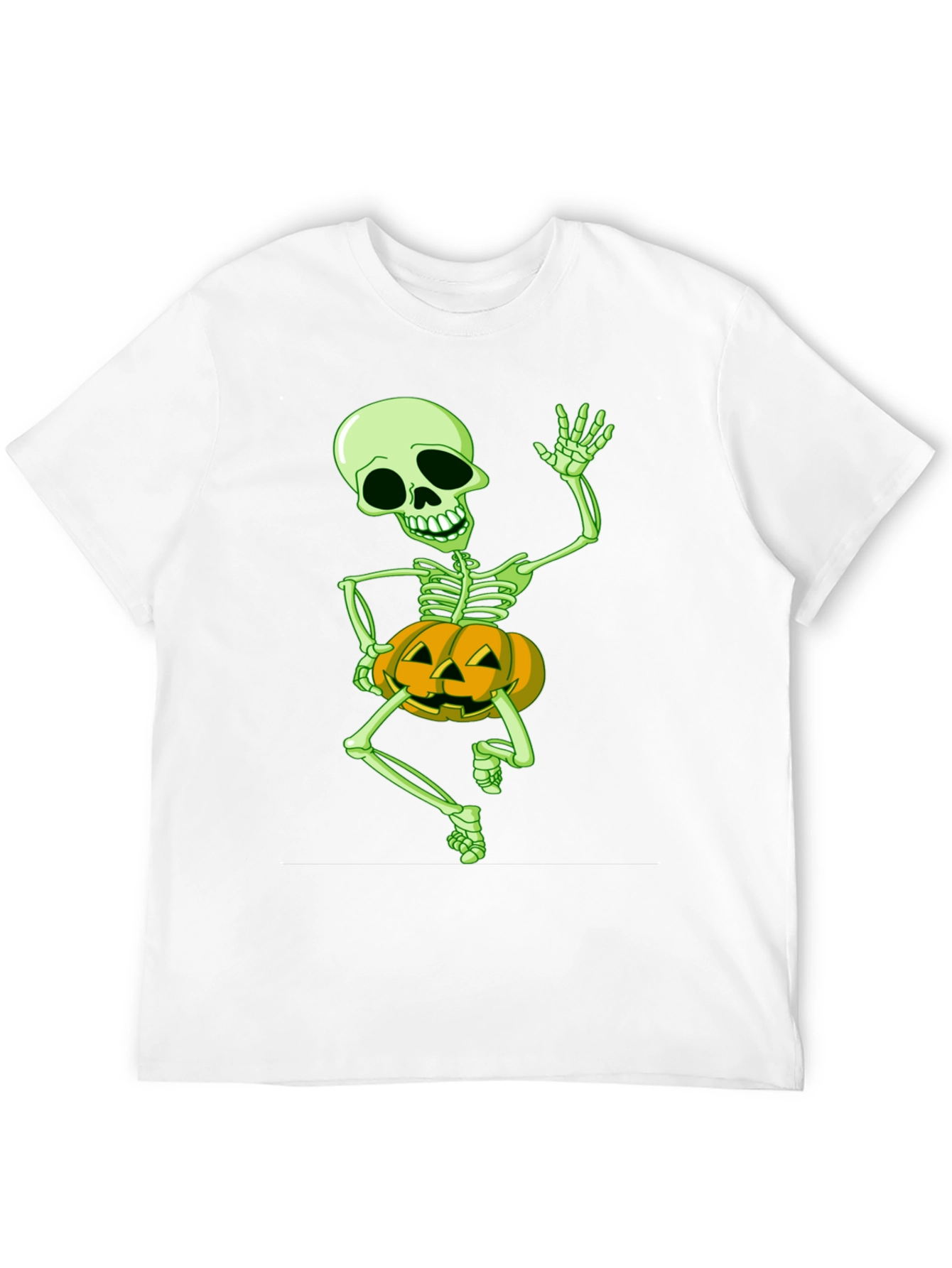 Halloween Skeleton Pumpkin Graphic Tee
