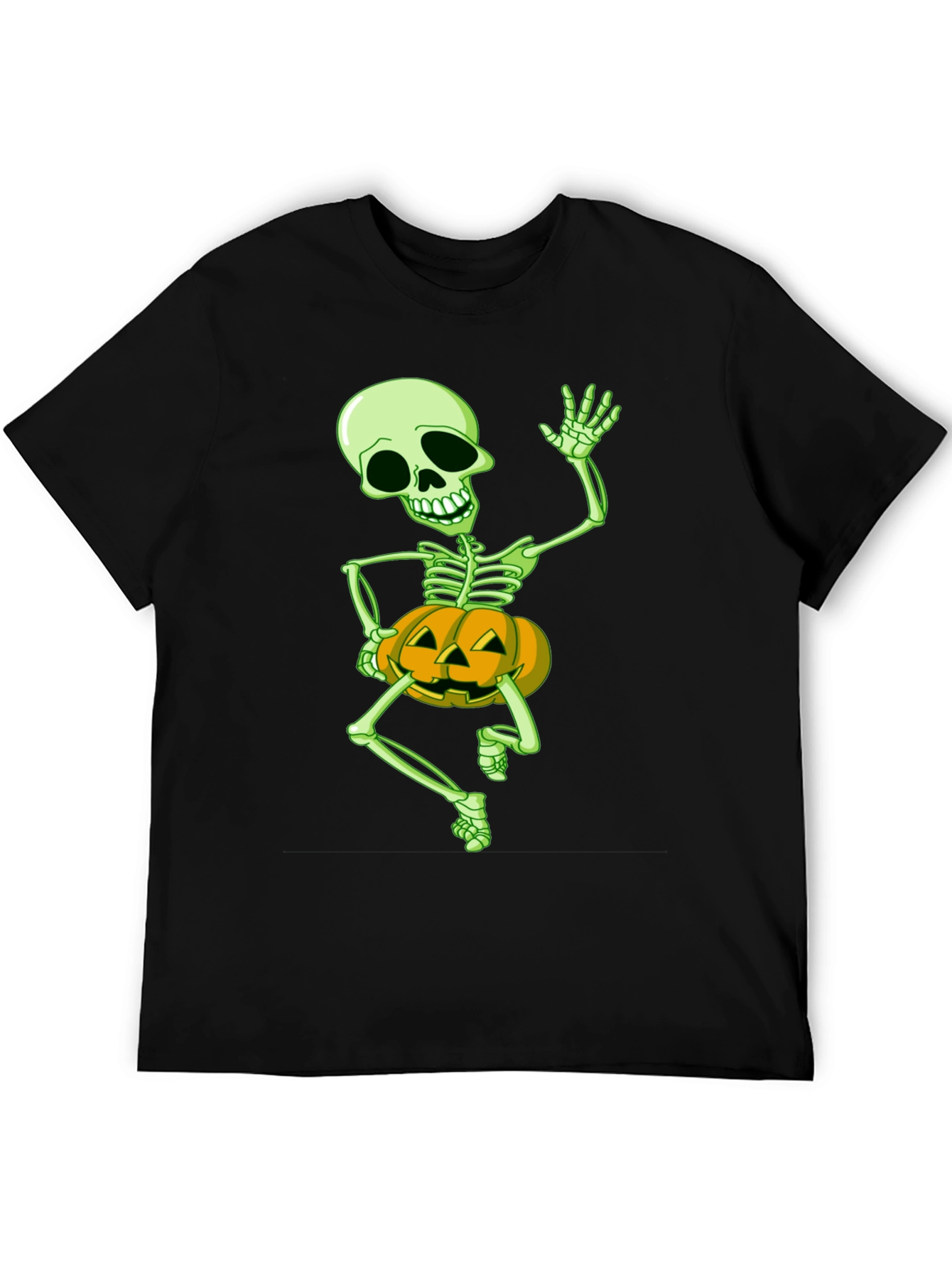 Halloween Skeleton Pumpkin Graphic Tee