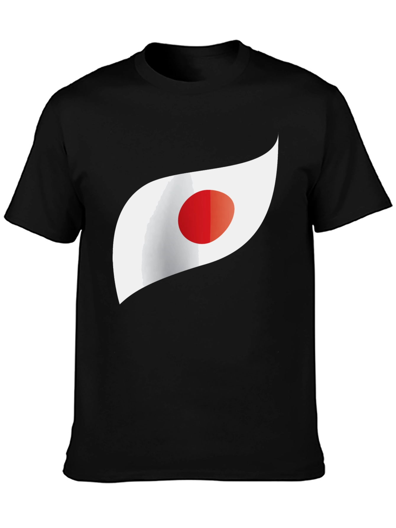 Japan Flag Inspired Graphic Tee - Black