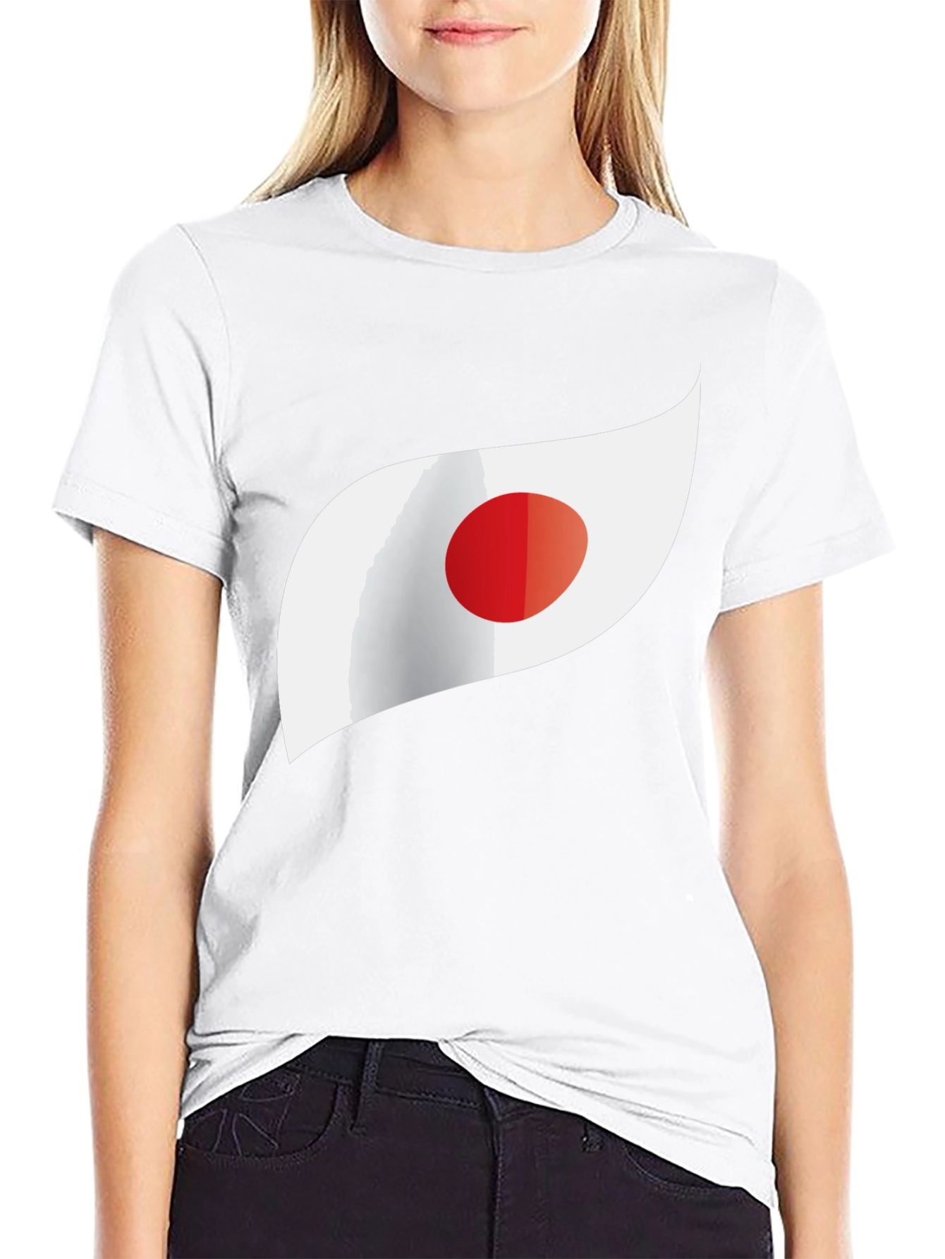 Japan Flag Inspired Graphic Tee - Black