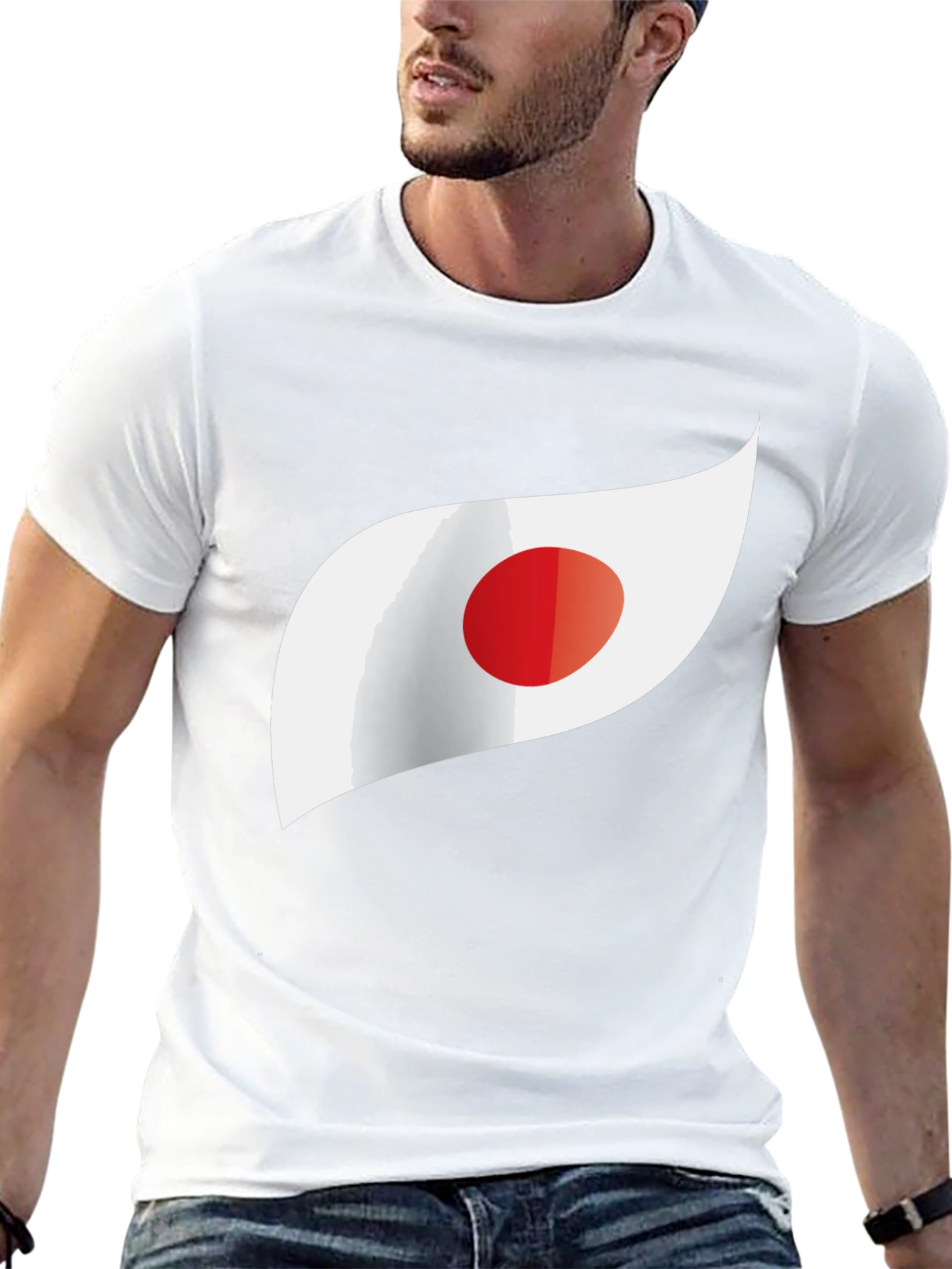 Japan Flag Inspired Graphic Tee - Black