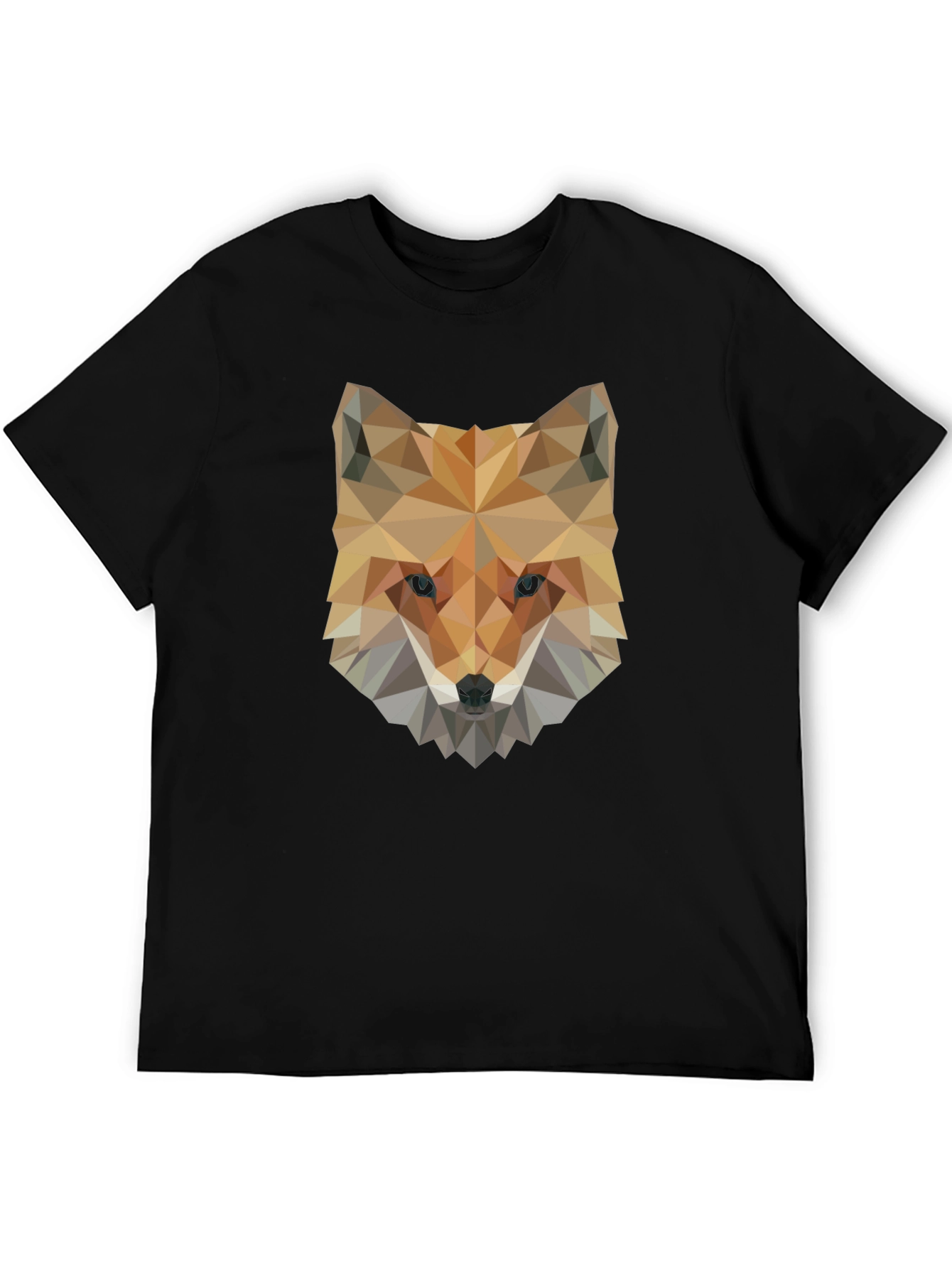 Geometric Fox Graphic Print Mens T-Shirt