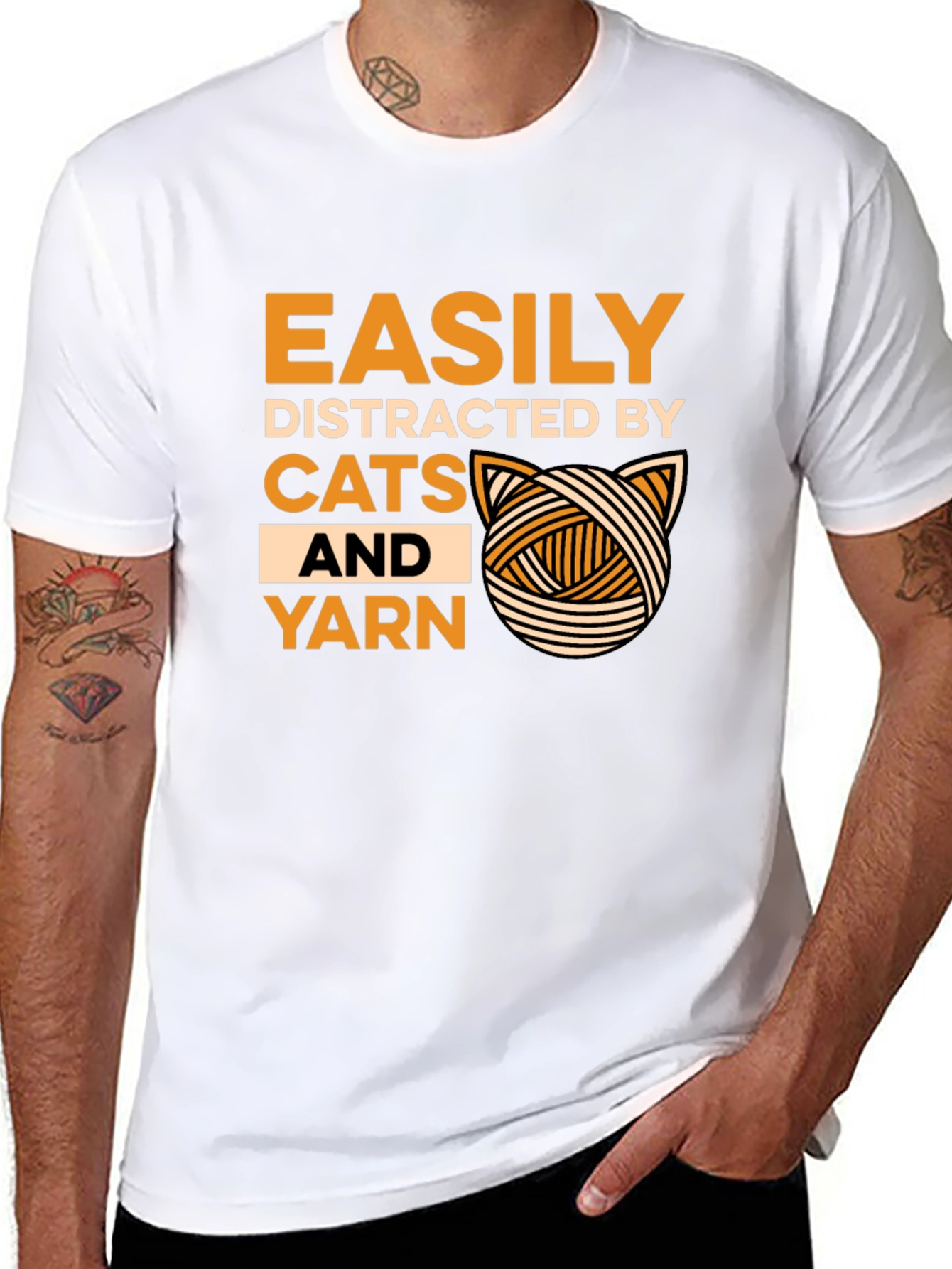 Easily Distracted by Cats and Yarn T-Shirt