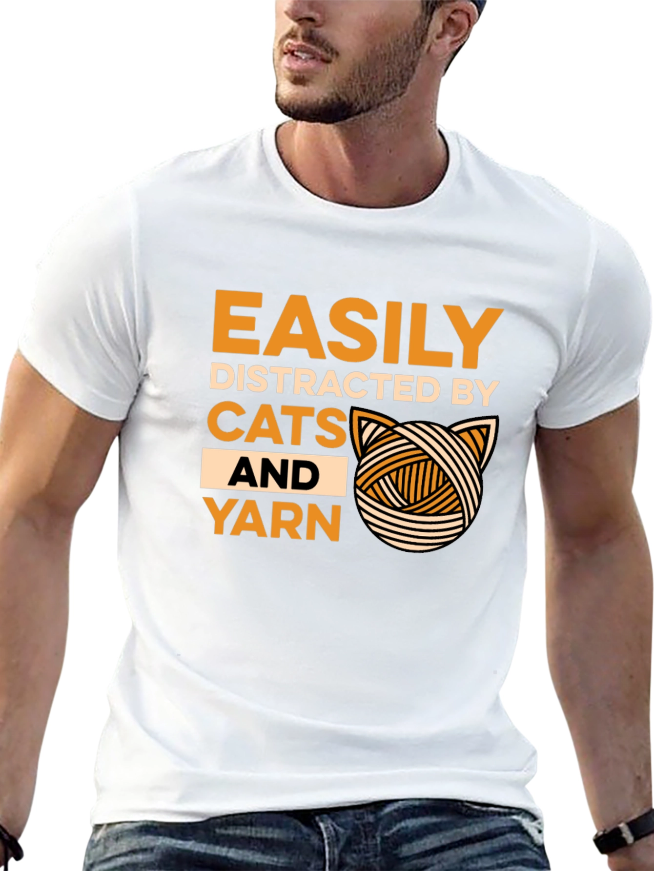 Easily Distracted by Cats and Yarn T-Shirt