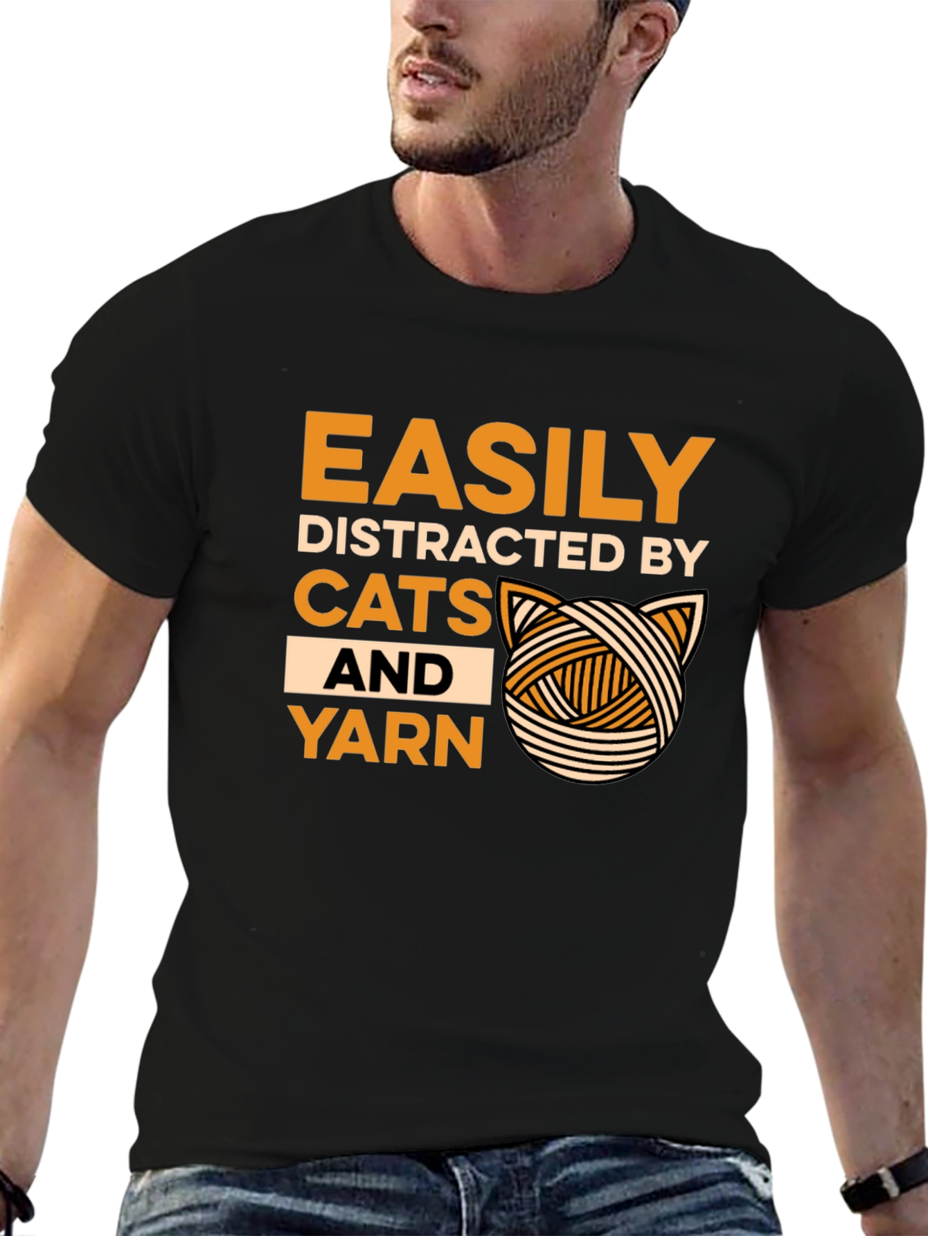 Easily Distracted by Cats and Yarn T-Shirt