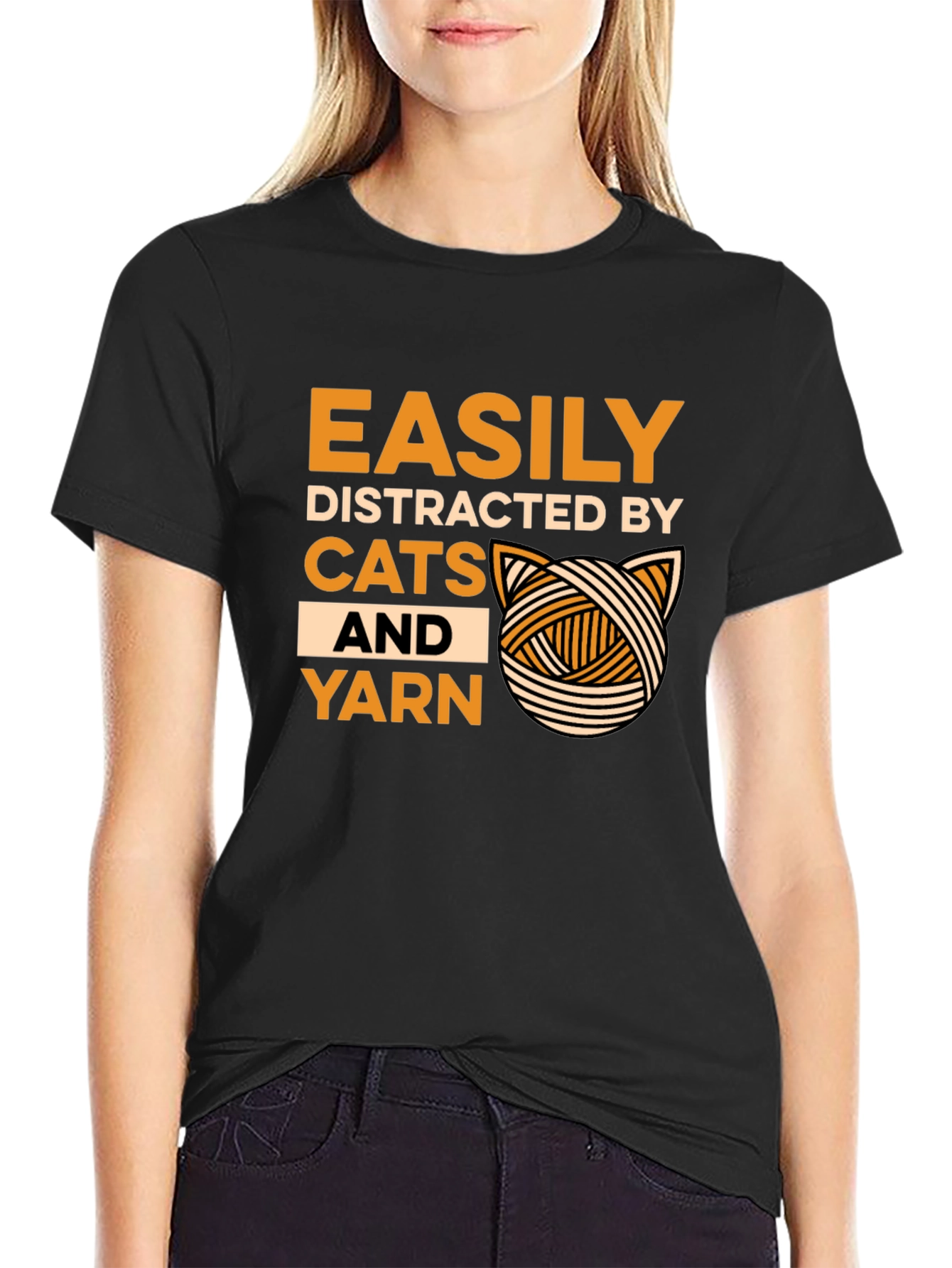 Easily Distracted by Cats and Yarn T-Shirt
