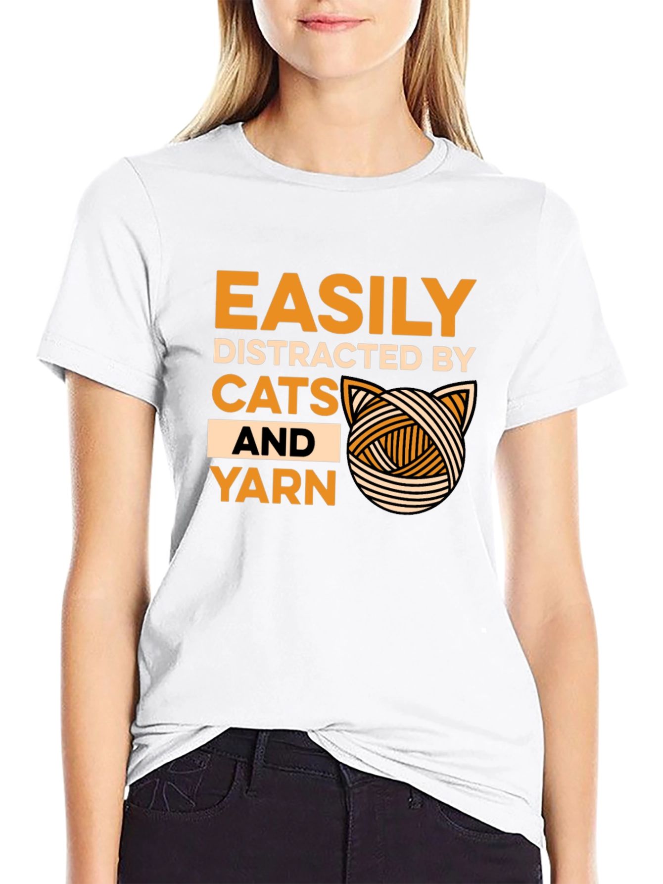 Easily Distracted by Cats and Yarn T-Shirt