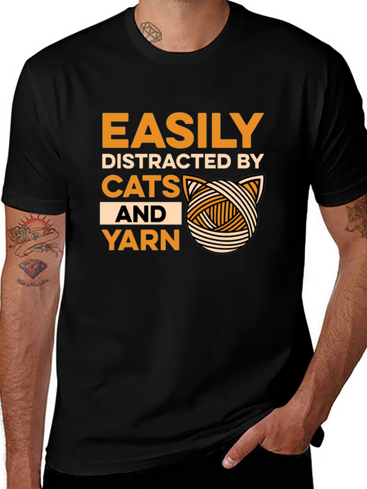 Easily Distracted by Cats and Yarn T-Shirt