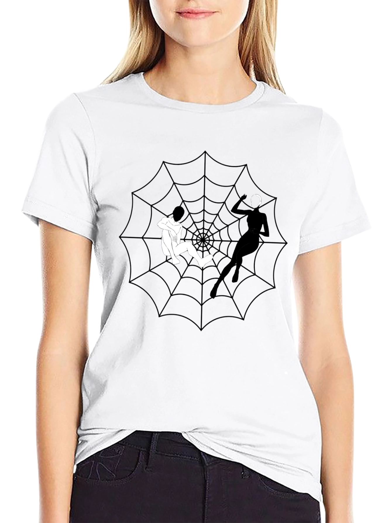 Spider Web Graphic Tee - Caught in Her Web