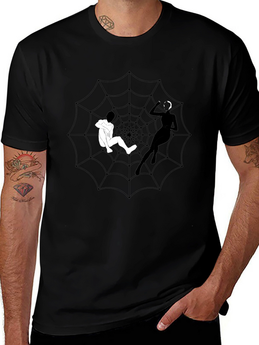 Spider Web Graphic Tee - Caught in Her Web