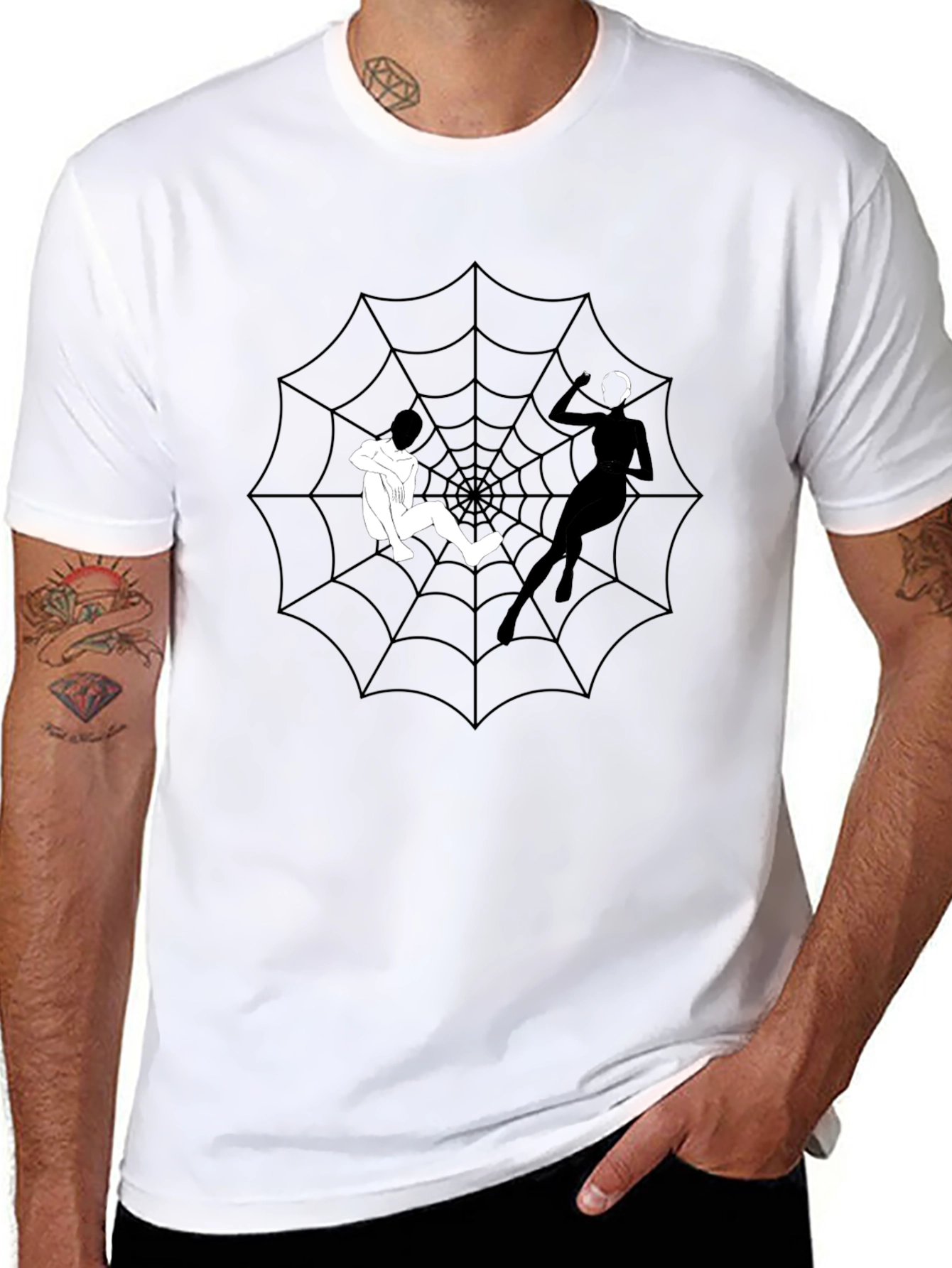 Spider Web Graphic Tee - Caught in Her Web