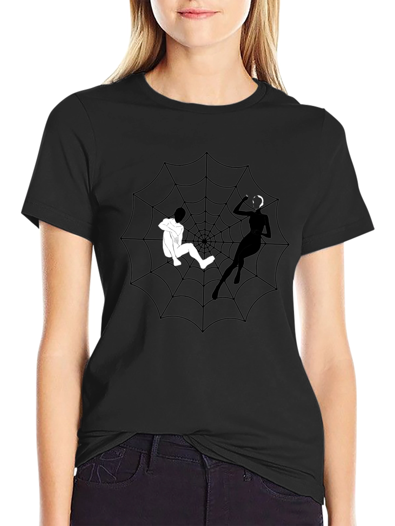 Spider Web Graphic Tee - Caught in Her Web