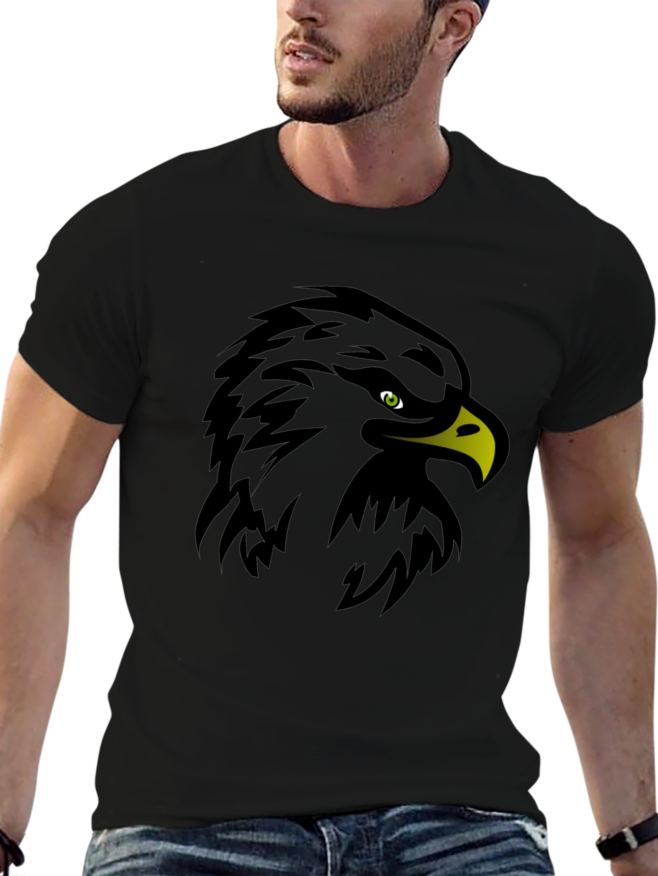 Eagle Graphic Black T-Shirt - Bold Design