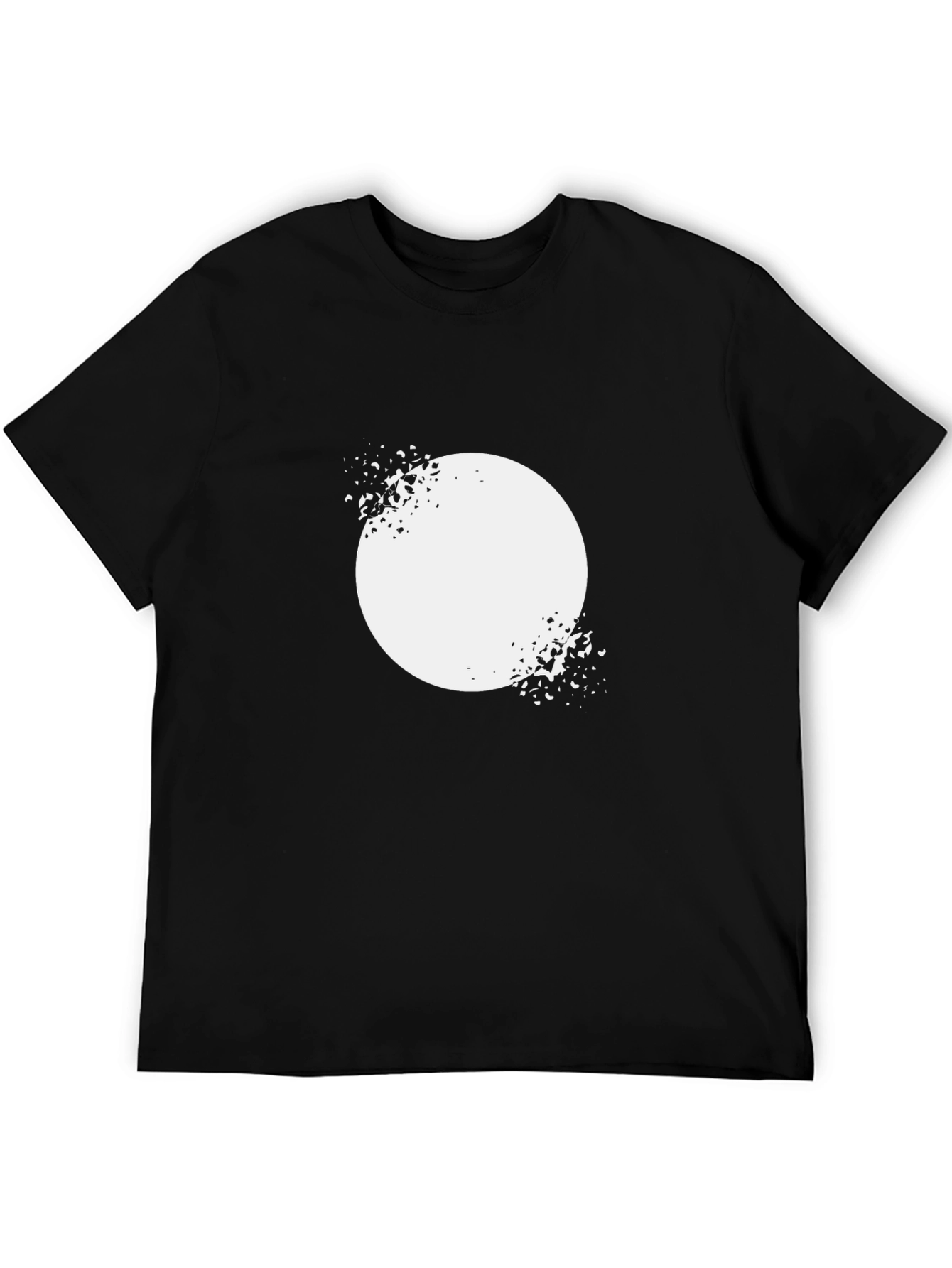 Abstract Circle Print Black T-Shirt