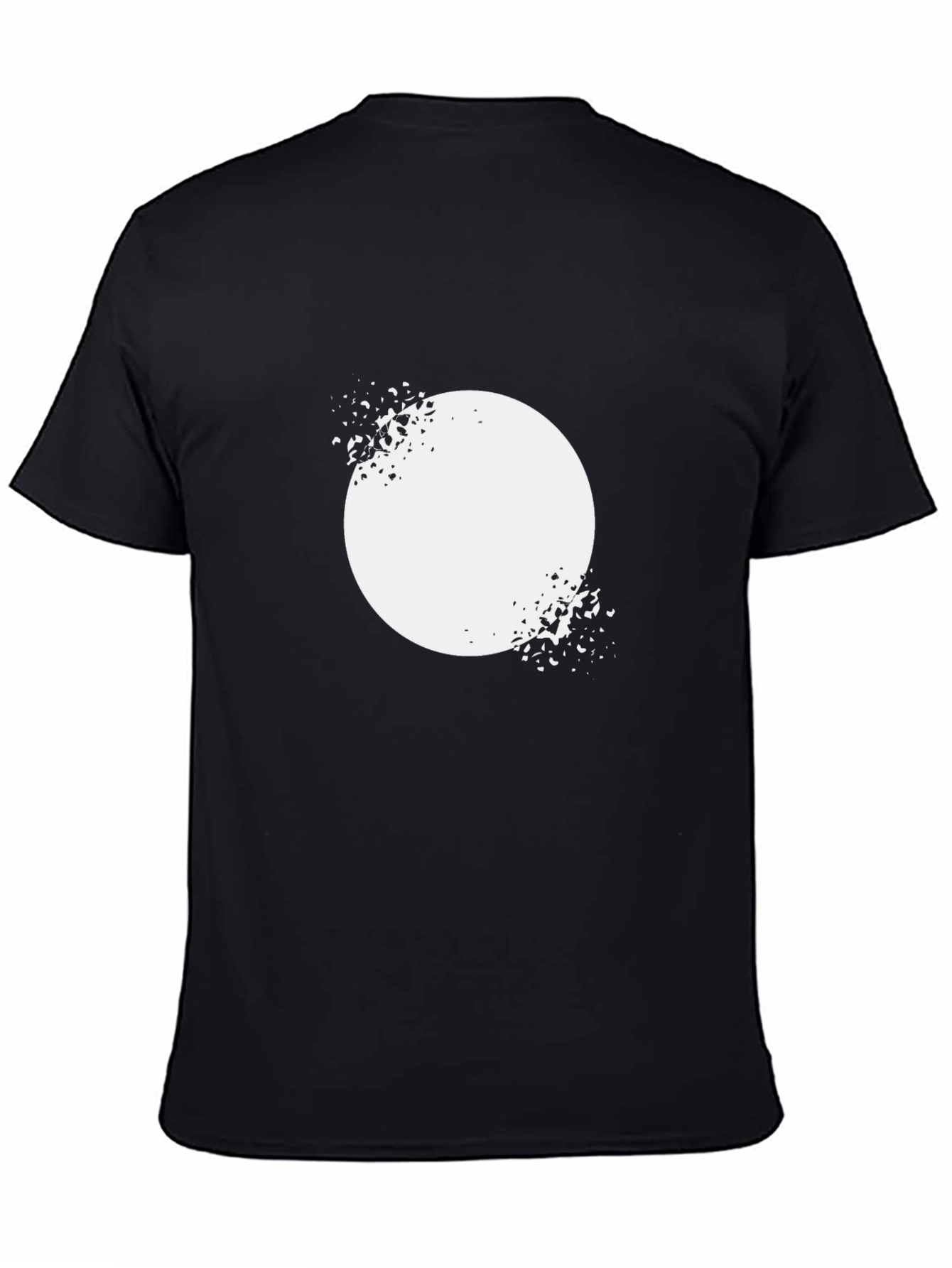 Abstract Circle Print Black T-Shirt