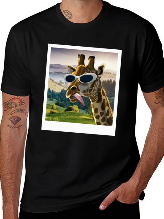 Cool Giraffe Graphic Tee - Funky Animal Lover T-Shirt