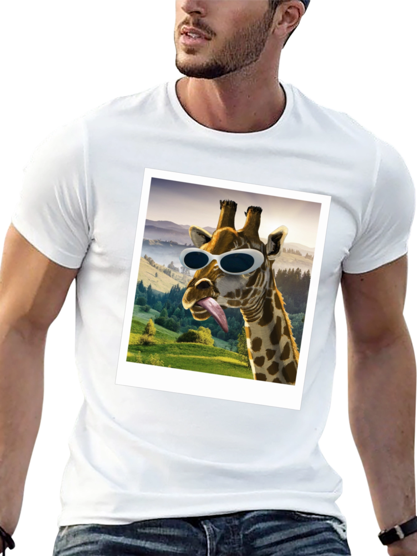 Cool Giraffe Graphic Tee - Funky Animal Lover T-Shirt