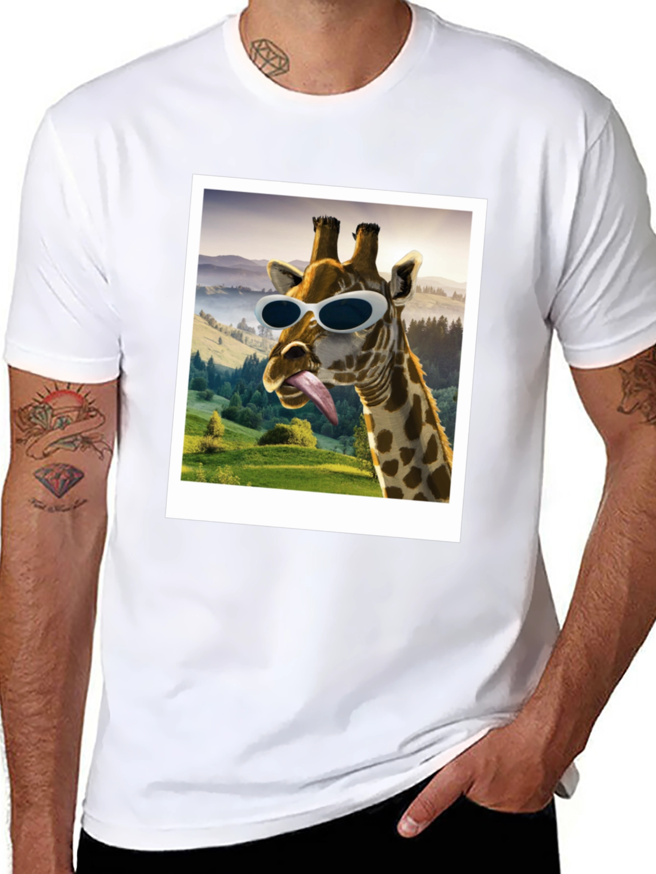 Cool Giraffe Graphic Tee - Funky Animal Lover T-Shirt