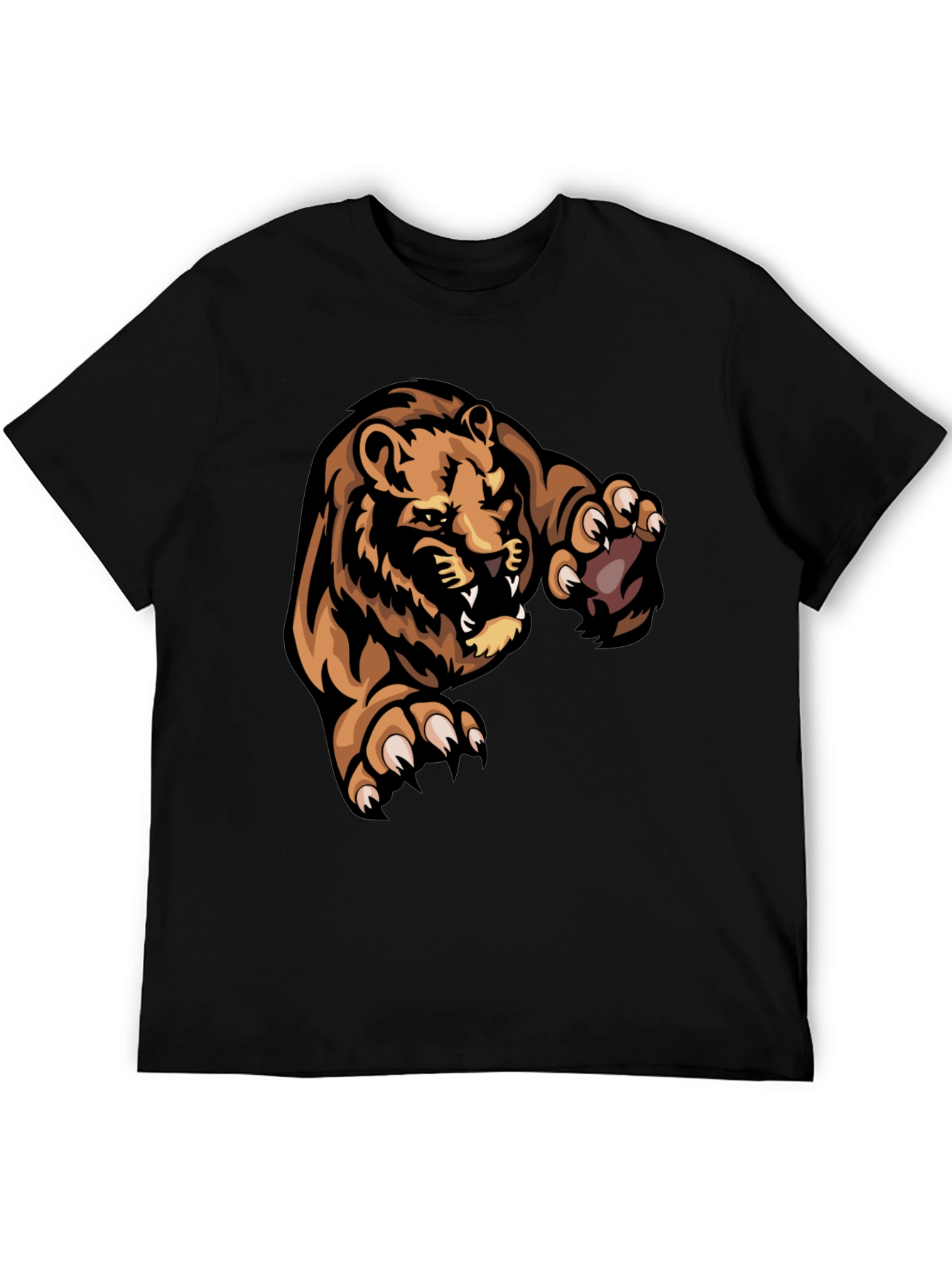 Black T-Shirt with Lion Graphic