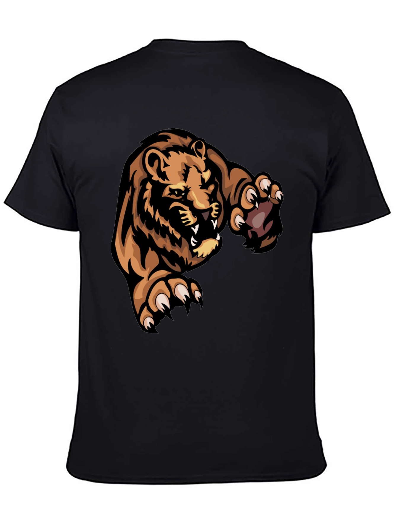 Black T-Shirt with Lion Graphic