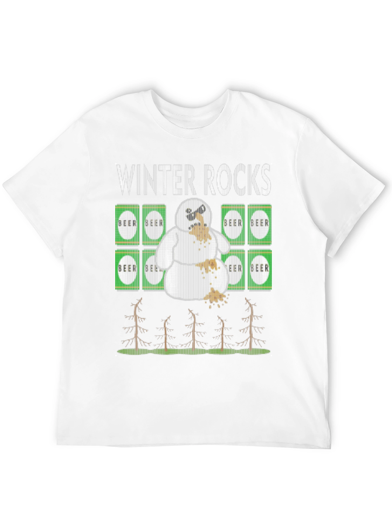 Winter Rocks Beer Snowman Graphic Tee