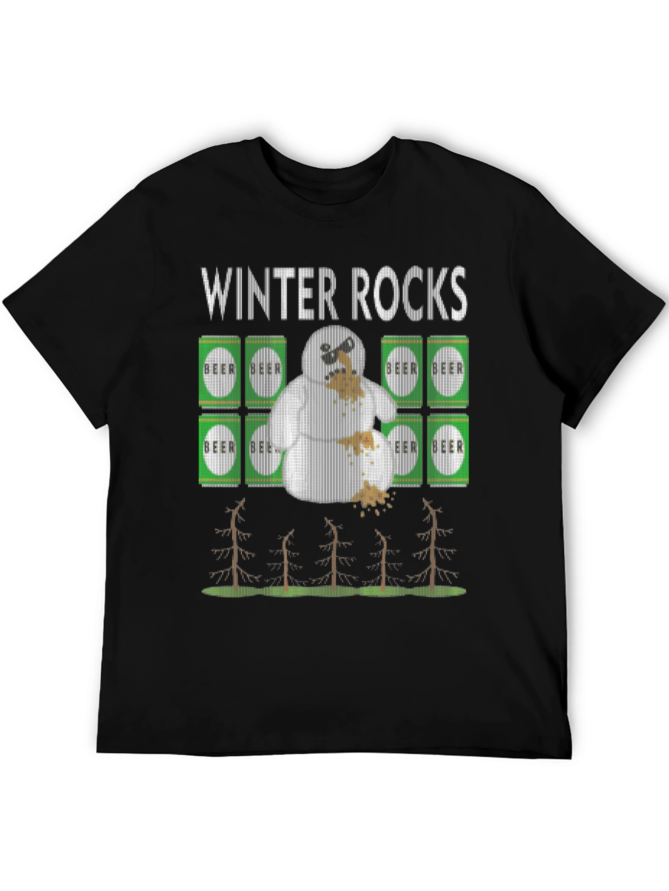 Winter Rocks Beer Snowman Graphic Tee