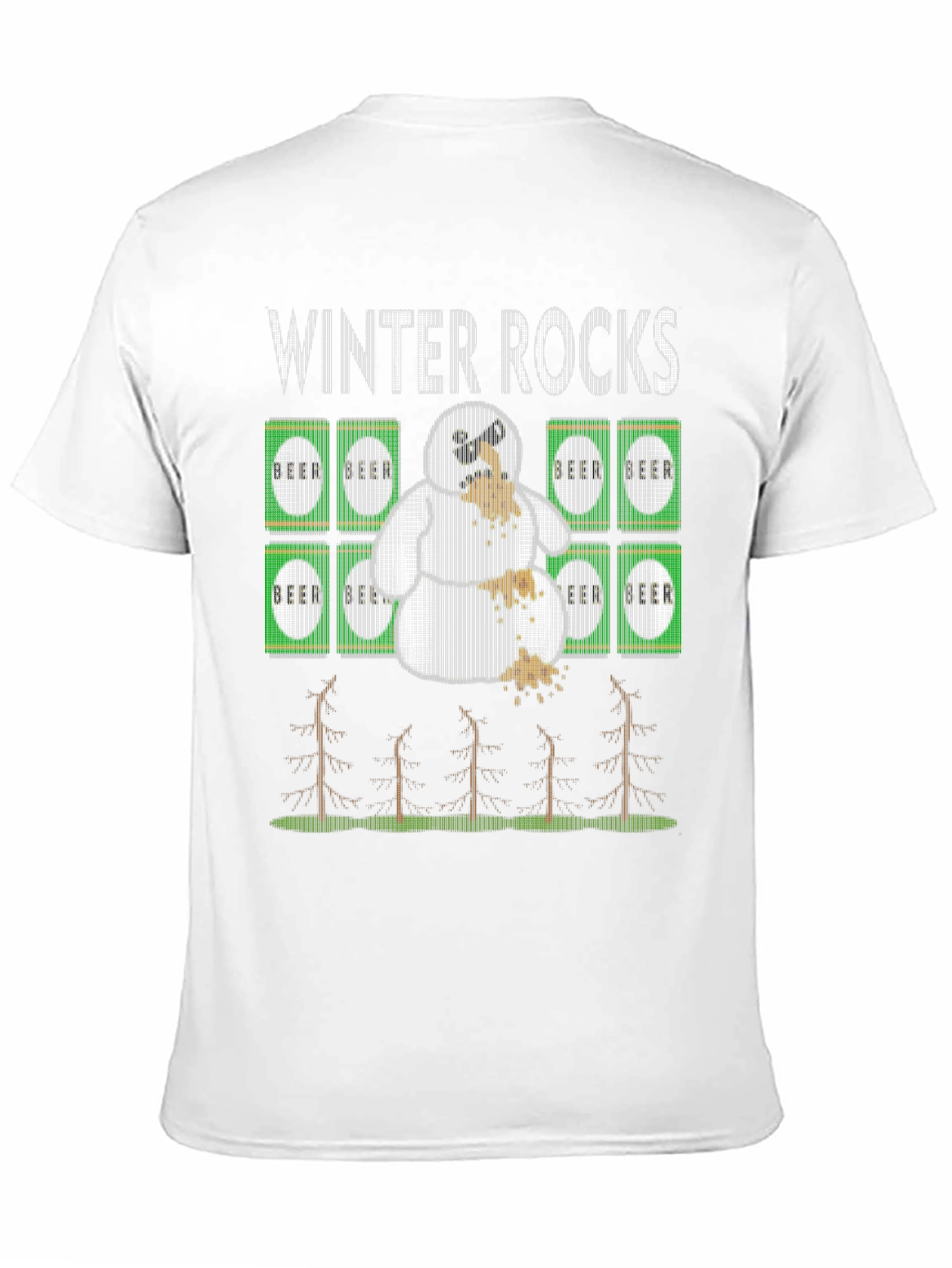 Winter Rocks Beer Snowman Graphic Tee