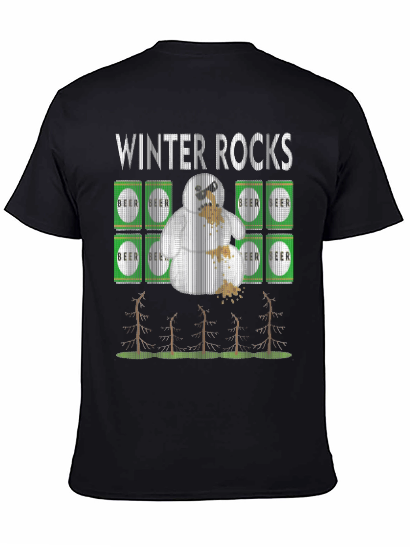 Winter Rocks Beer Snowman Graphic Tee