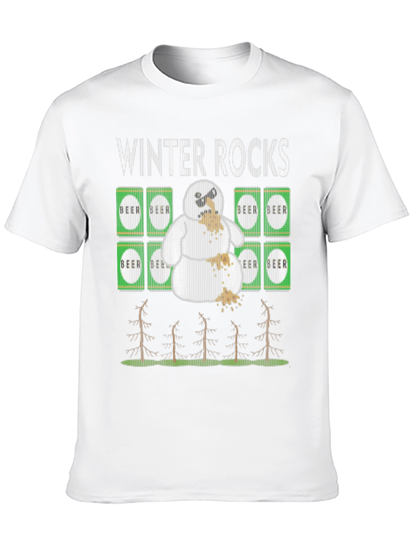 Winter Rocks Beer Snowman Graphic Tee
